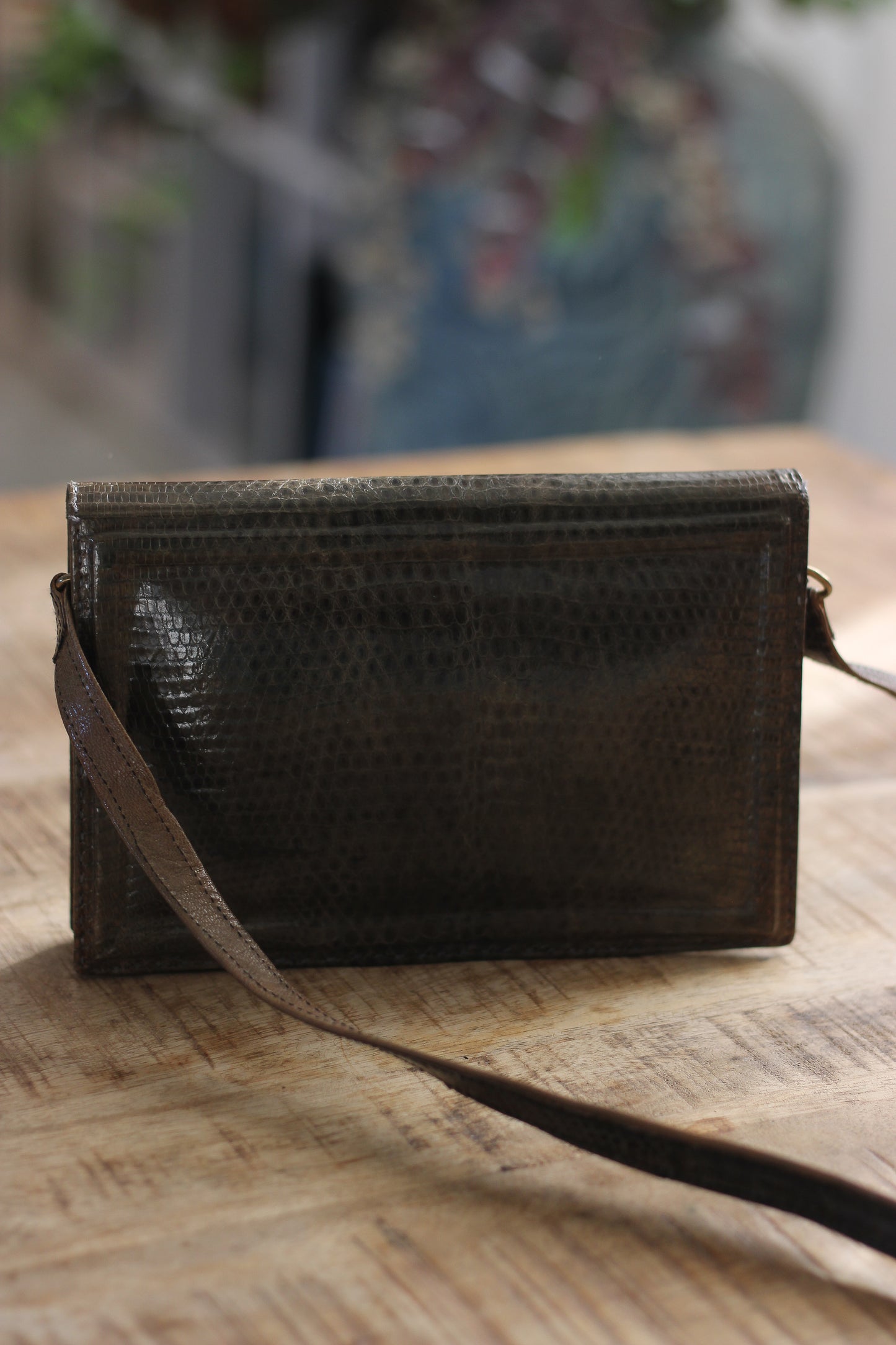 Mini sac pochette en cuir exotique