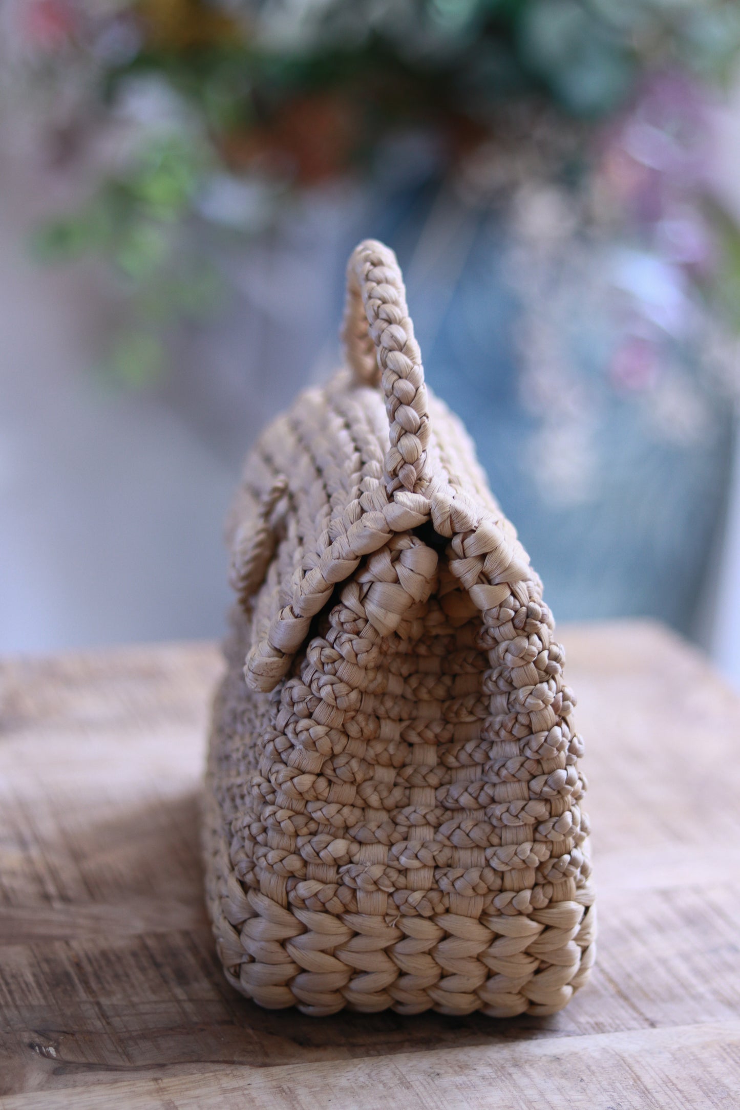 Sac à main en paille tressée