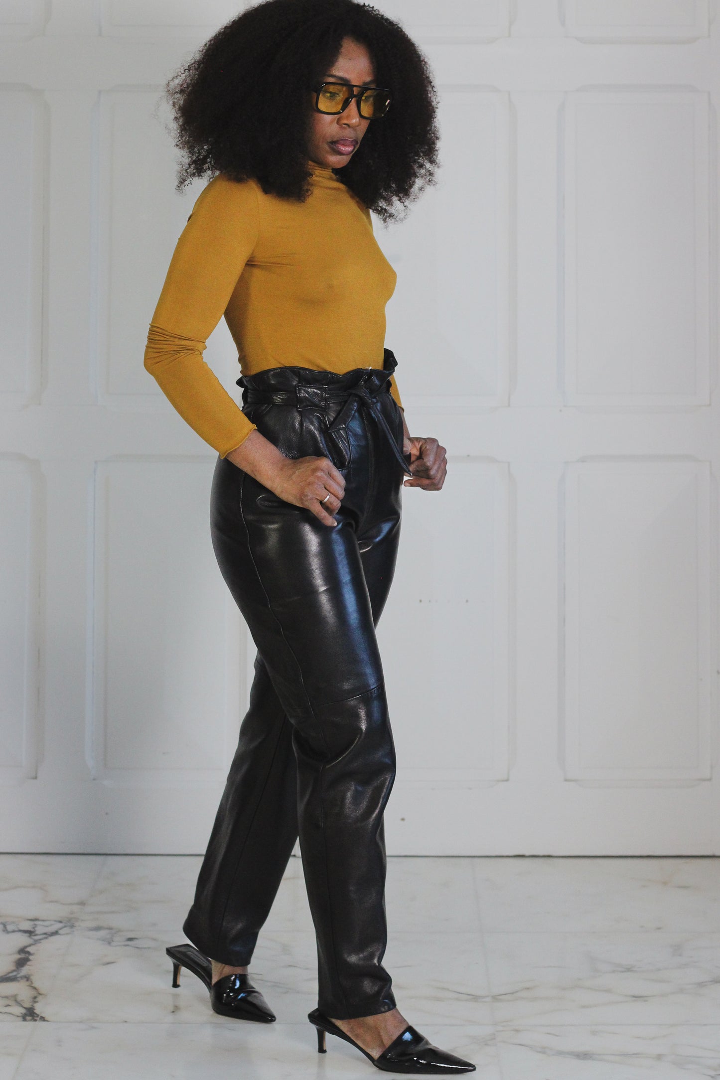 Manigance pantalon en cuir