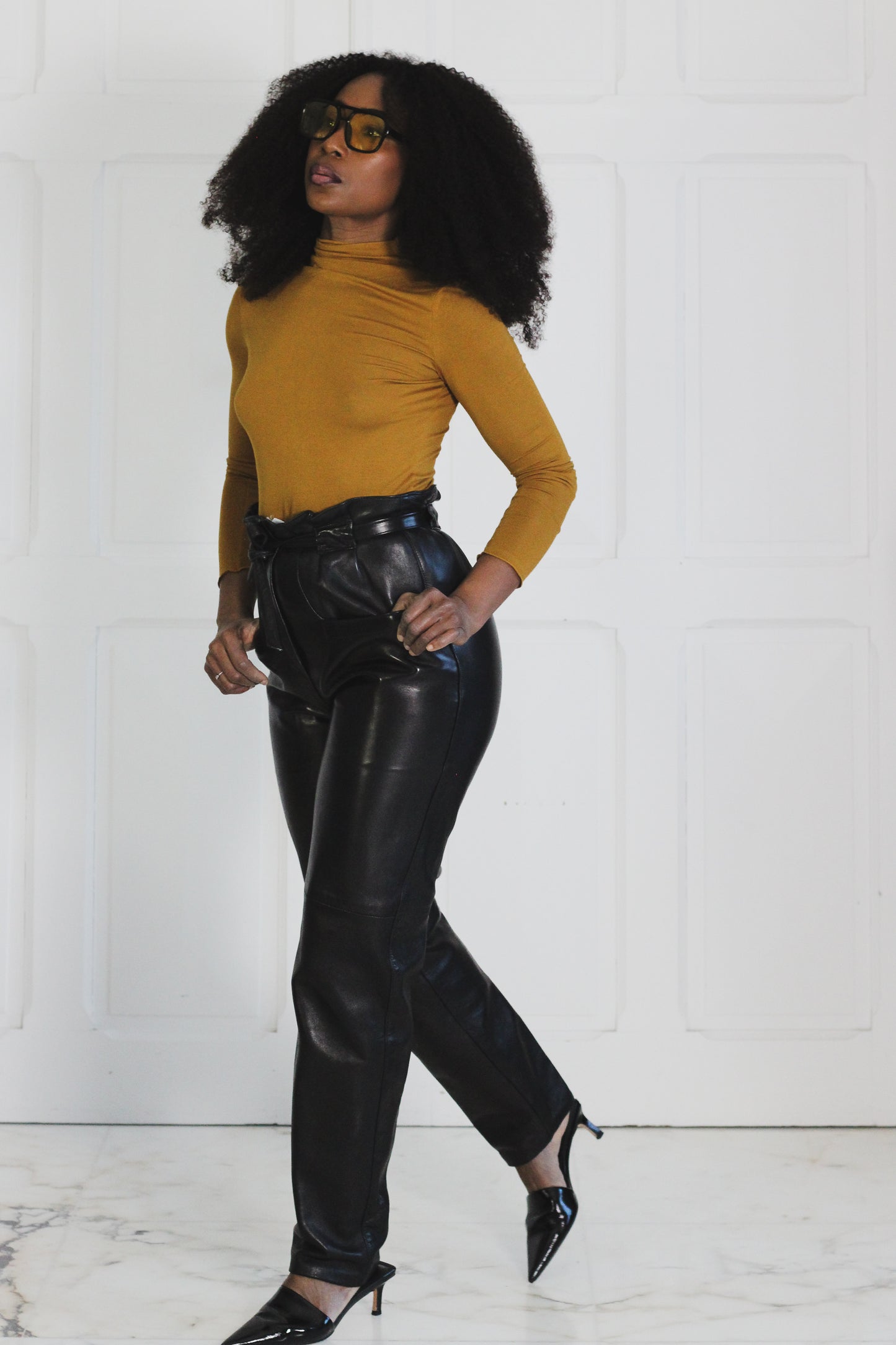 Manigance pantalon en cuir
