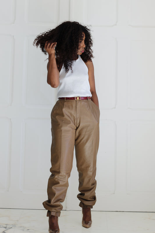 Van girl pantalon cuir vintage