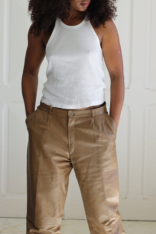 Van girl pantalon cuir vintage