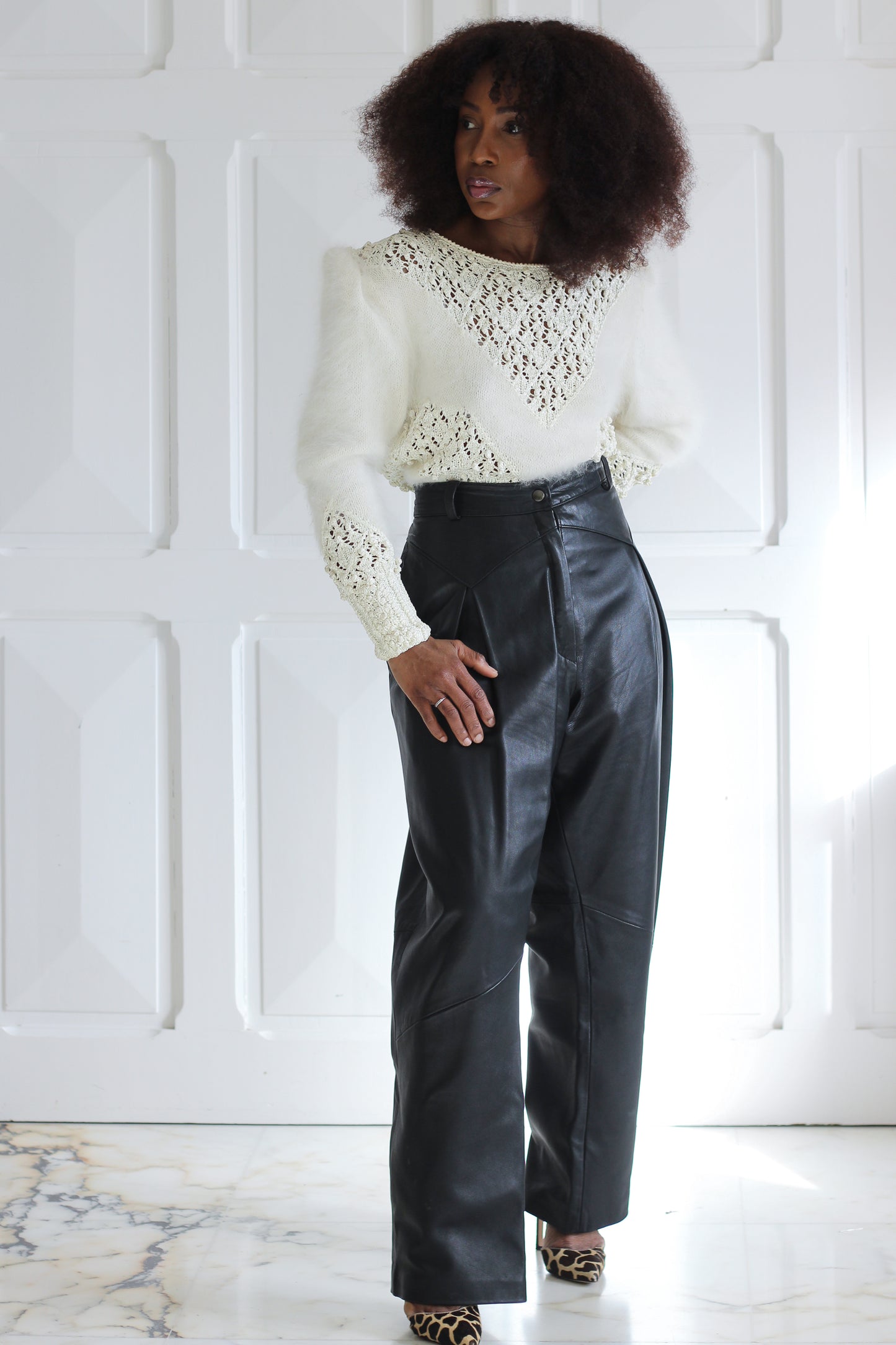 Regmapary Années 1980 pantalon en cuir