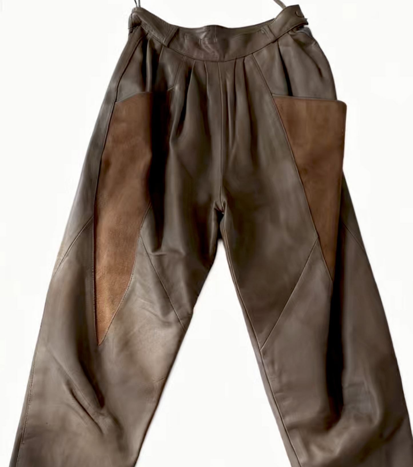 Pantalon cuir taille haute vitage