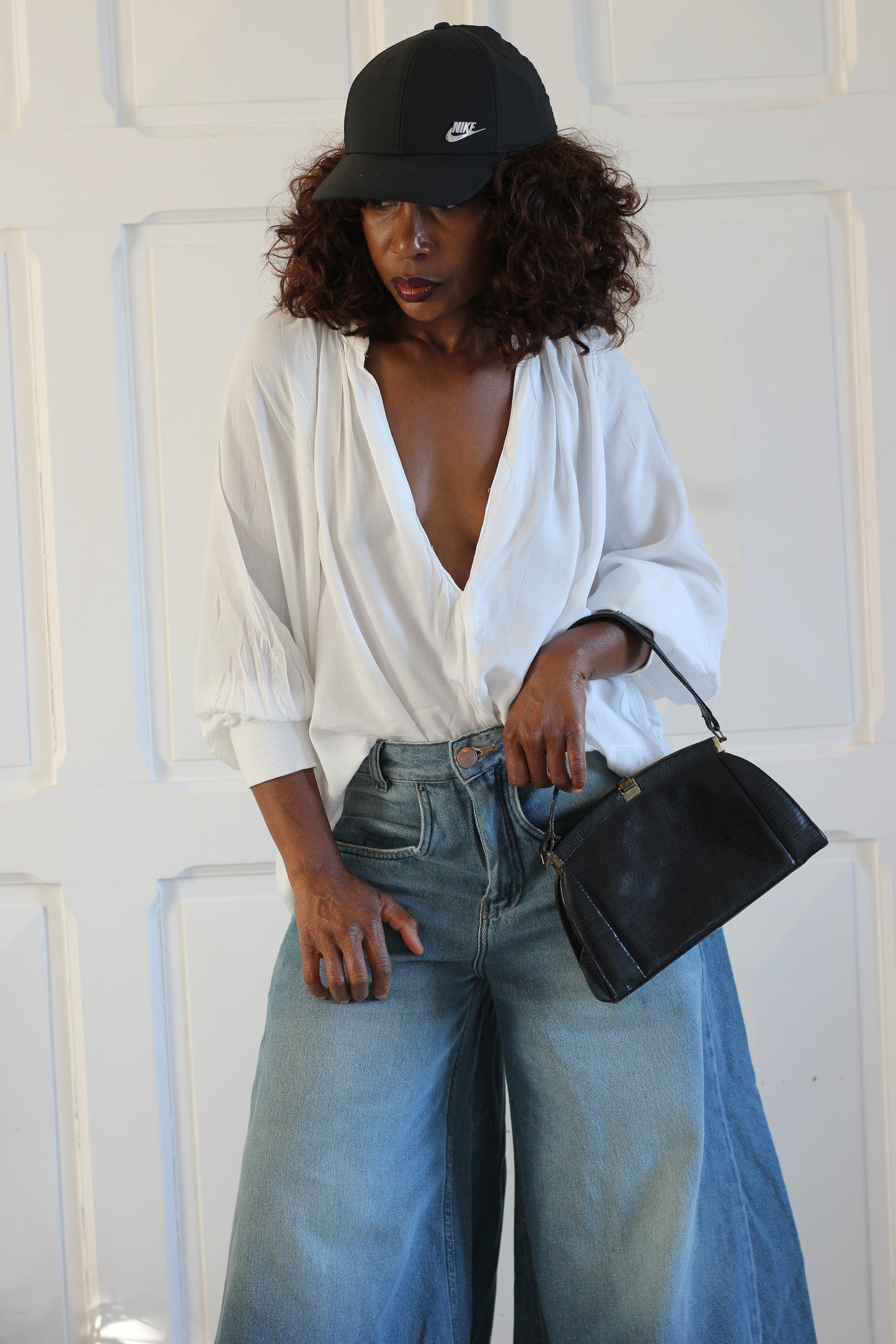 Sac à main pochette en cuir exotique