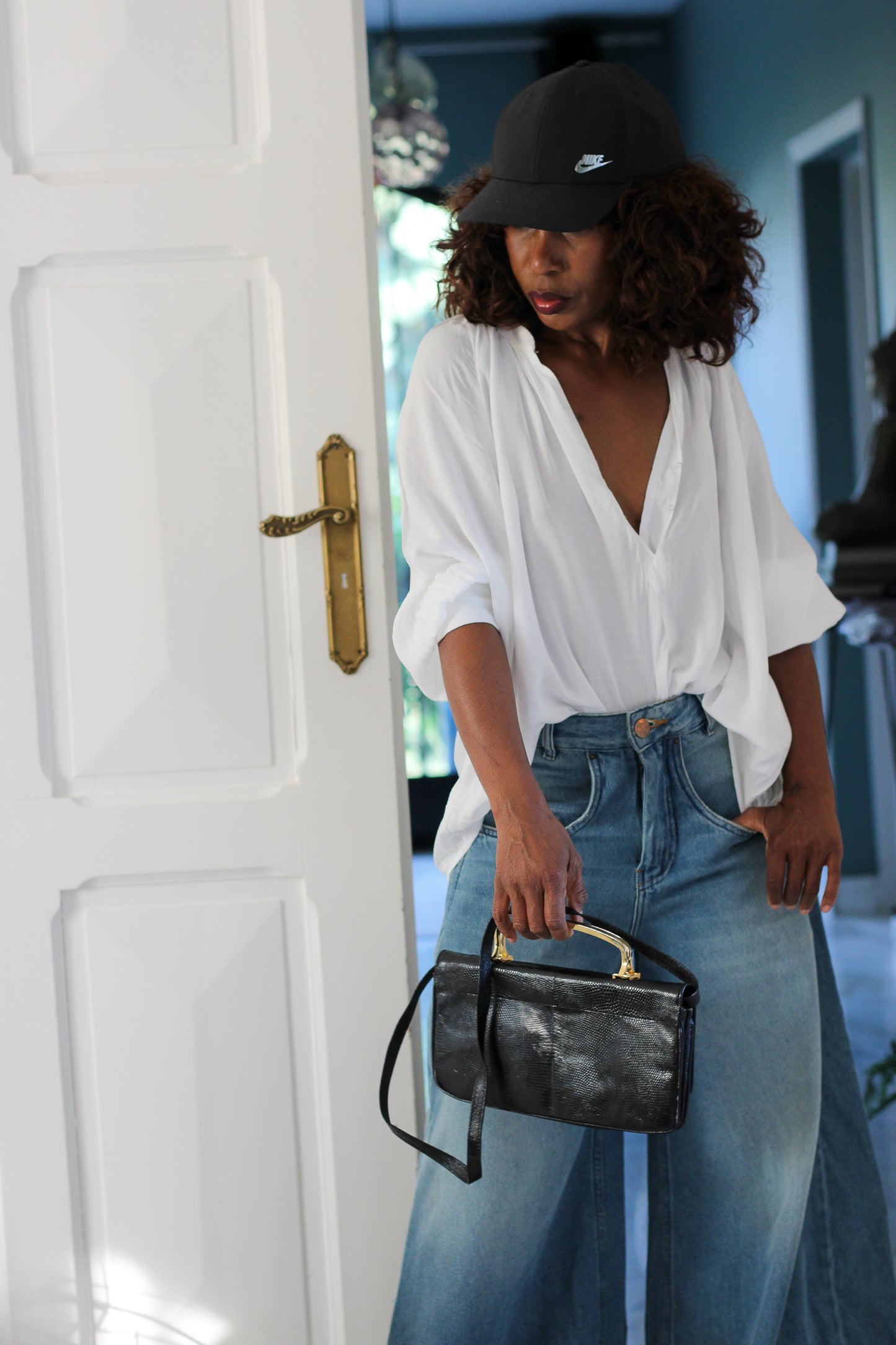 Sac à main pochette en cuir exotique