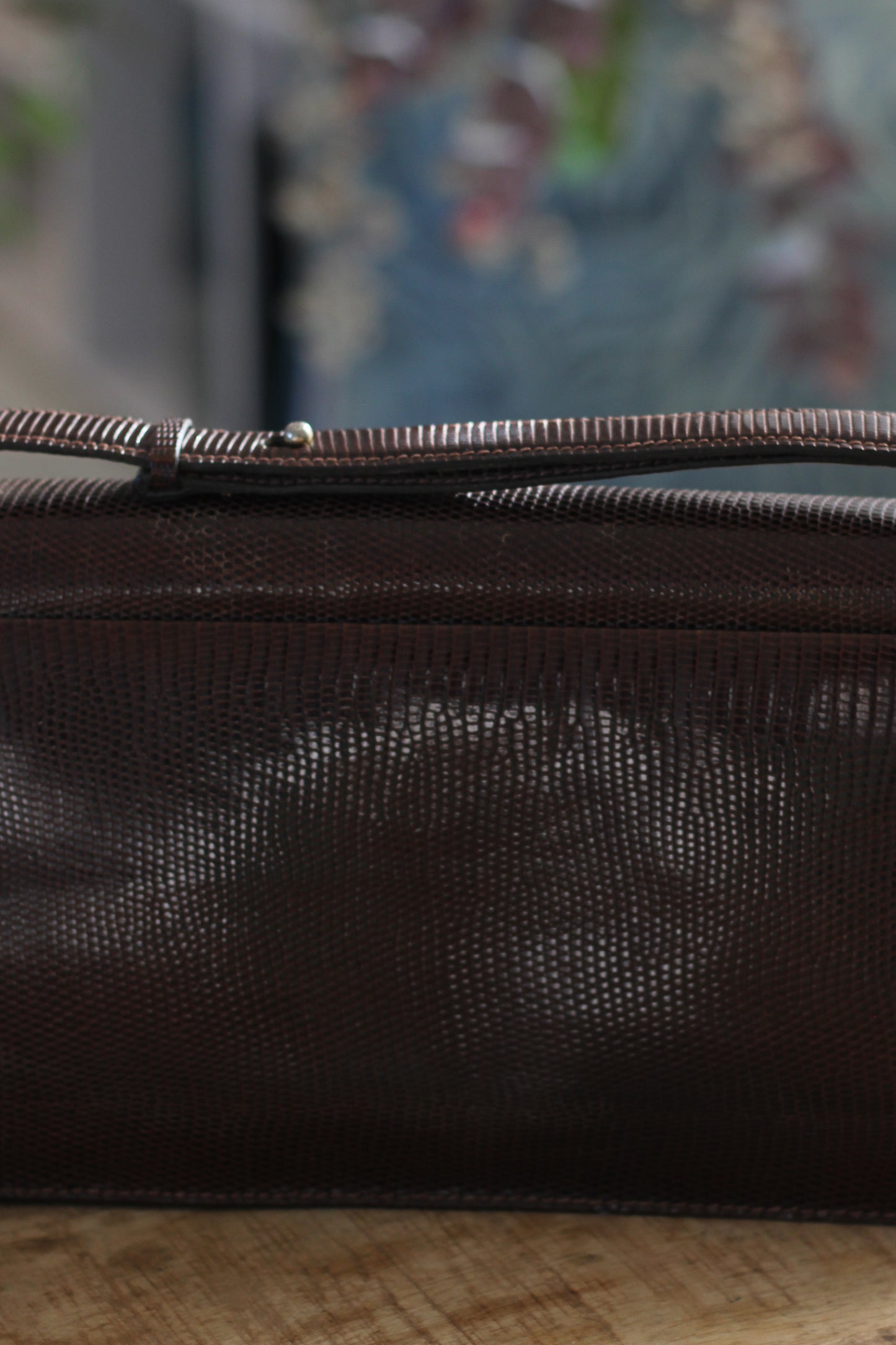 Sac pochette vintage cuir chocolat vintage