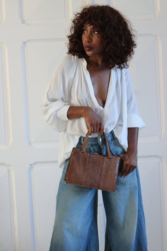 Sac en cuir exotique vintage