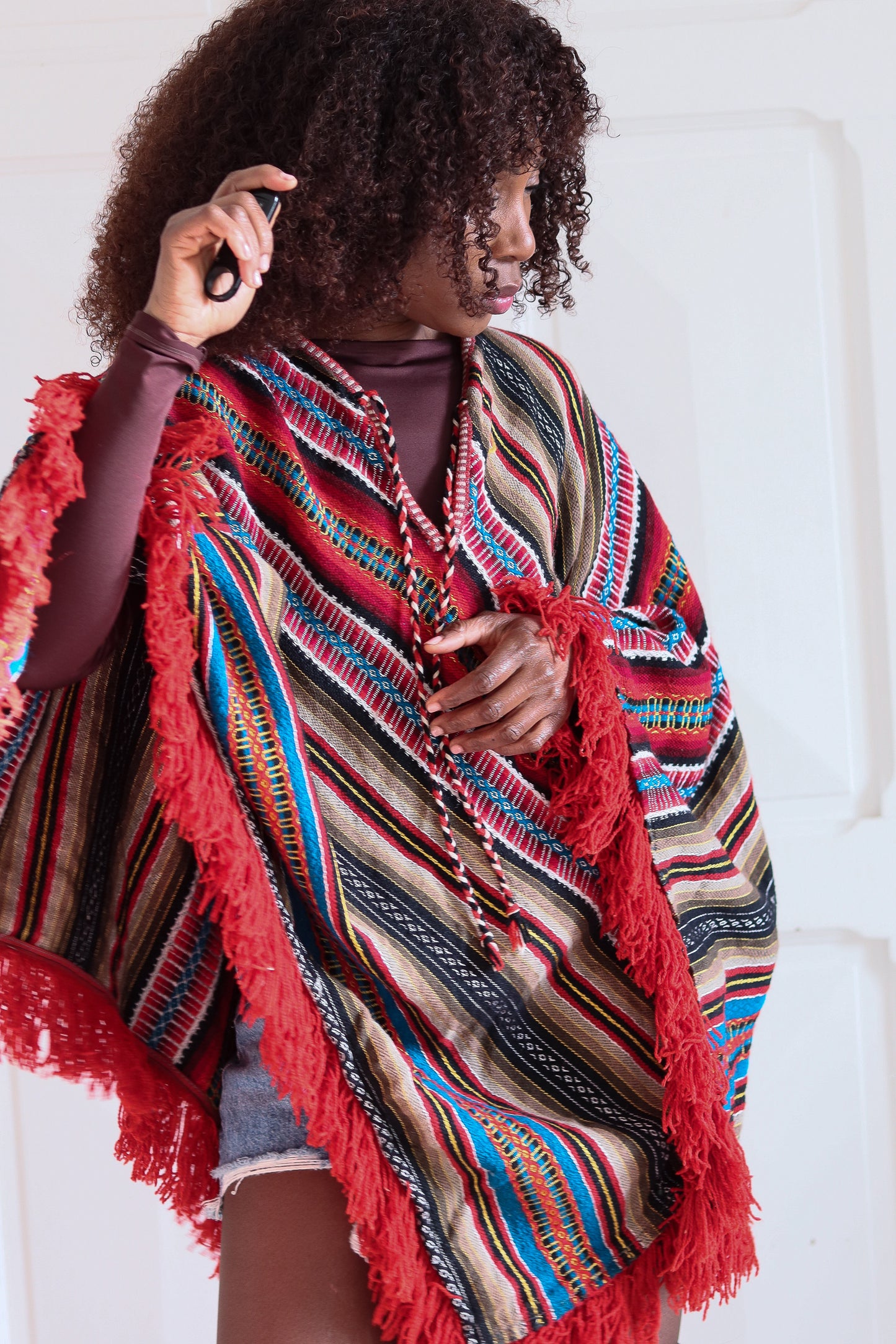 Fait main poncho artisanal