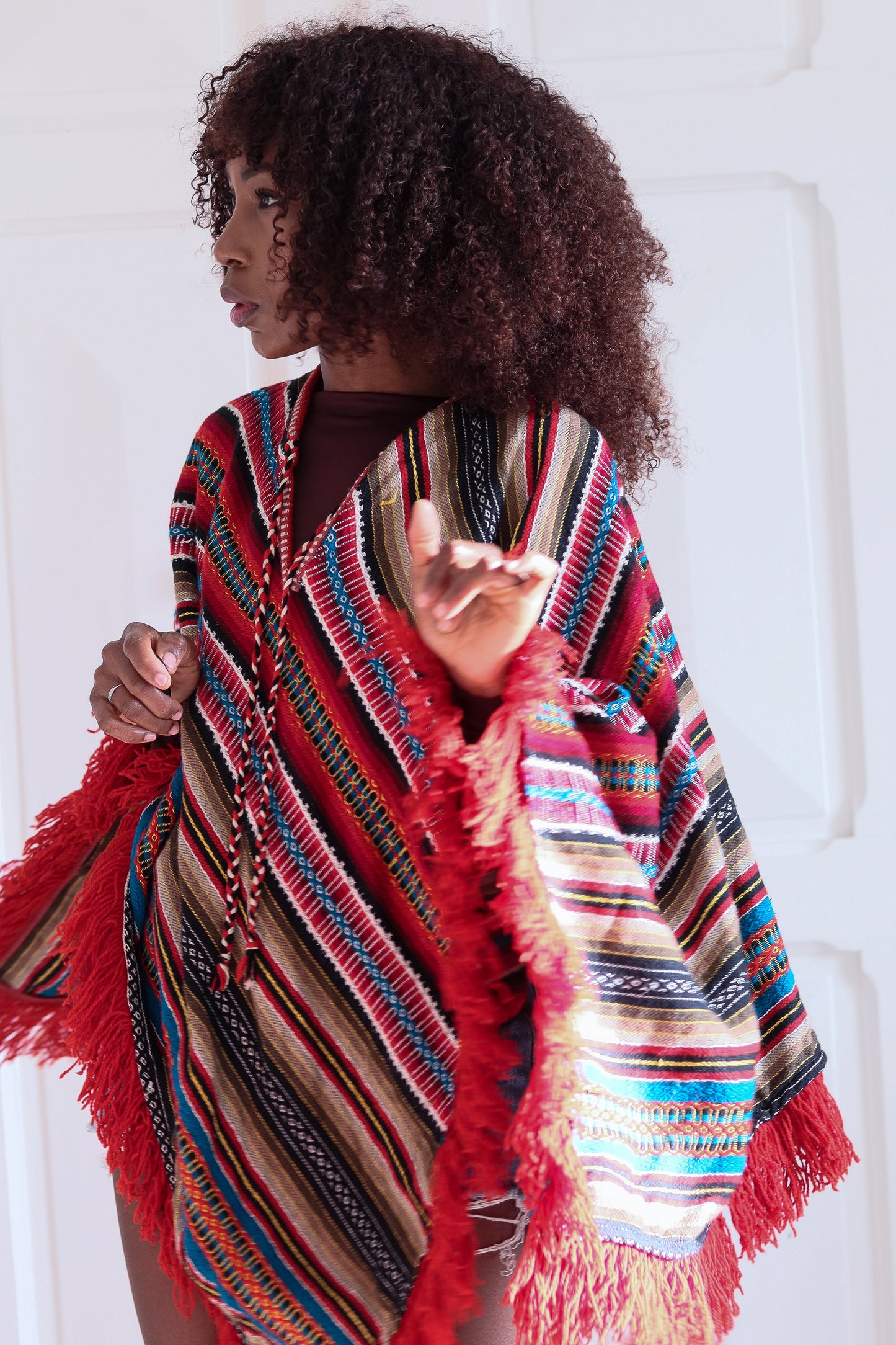 Fait main poncho artisanal