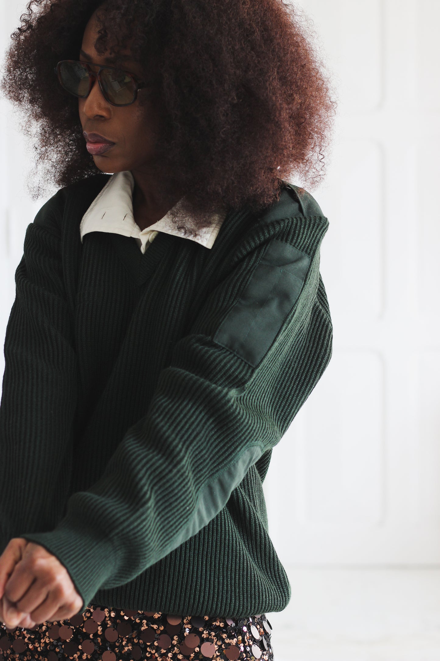 Pull armée en laine