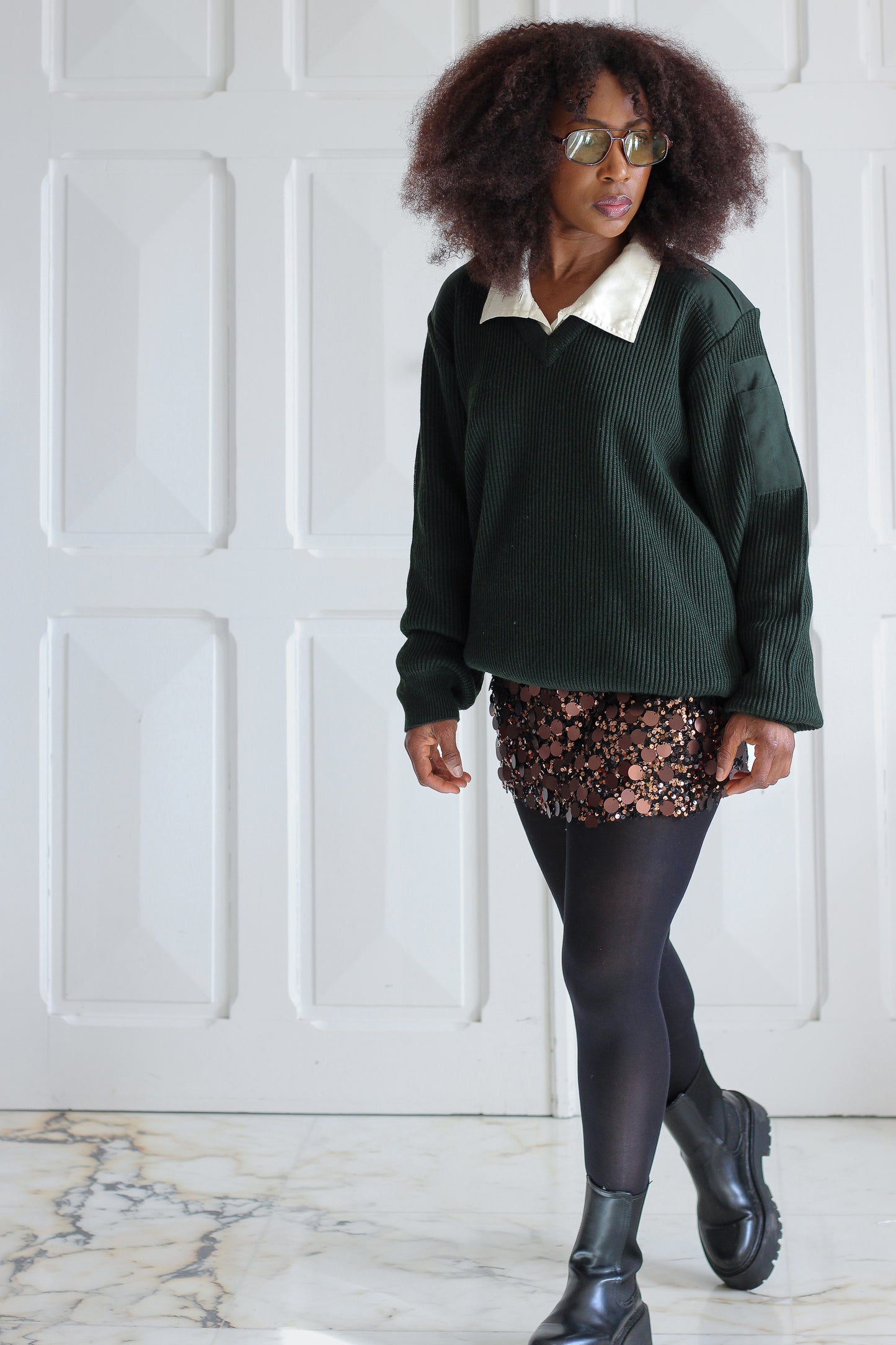 Pull armée en laine