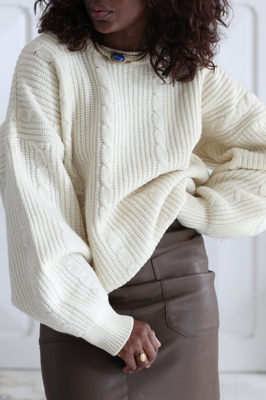 Tricot pull en grosses mailles en laine