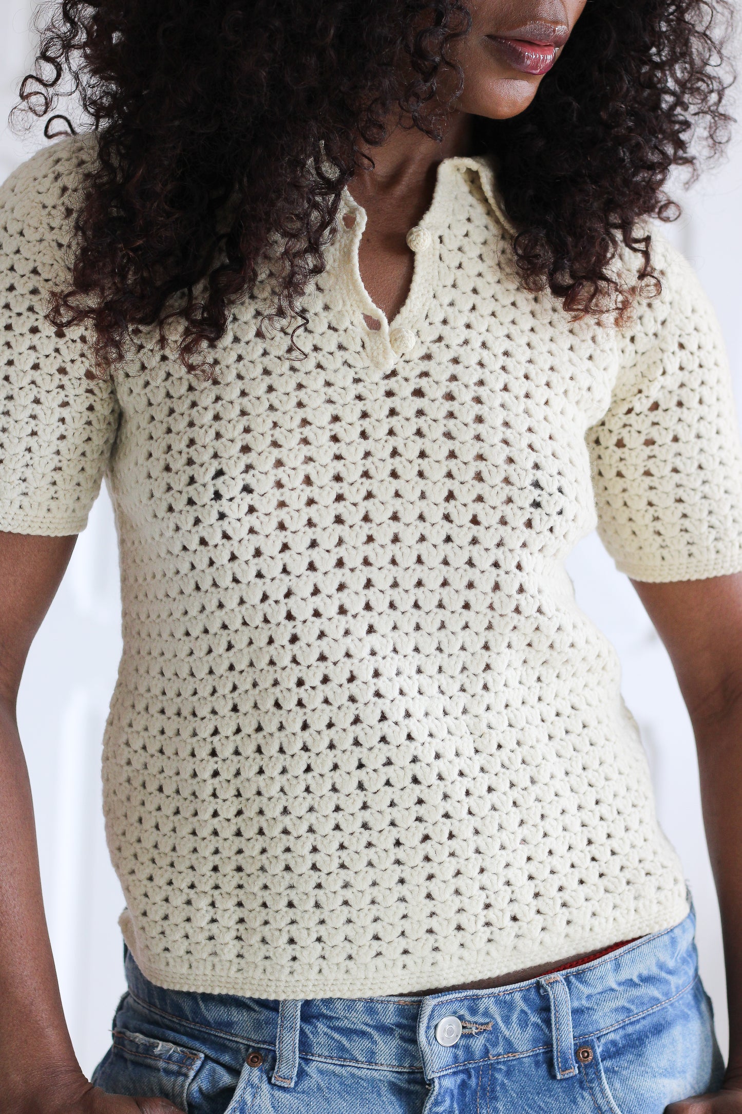 Tricot fait main vintage années 1970