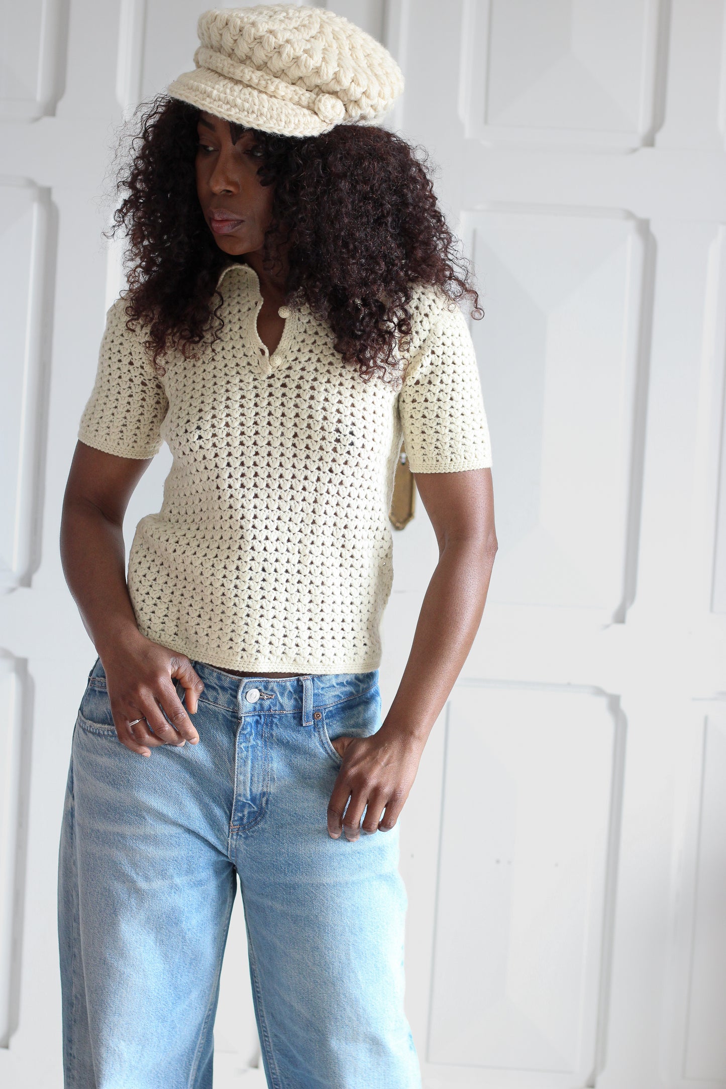Tricot fait main vintage années 1970