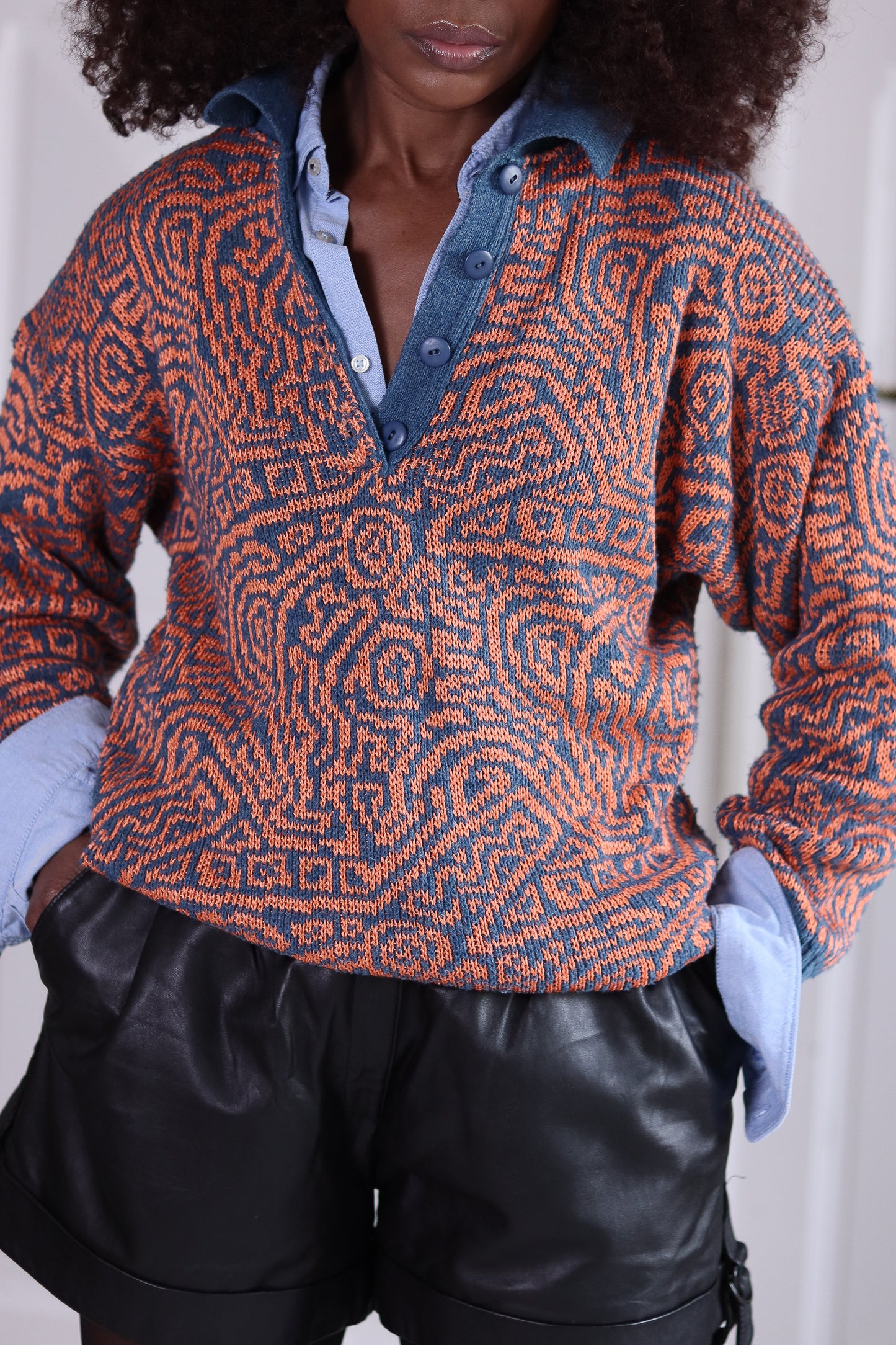 Pull en maille vintage années 1980