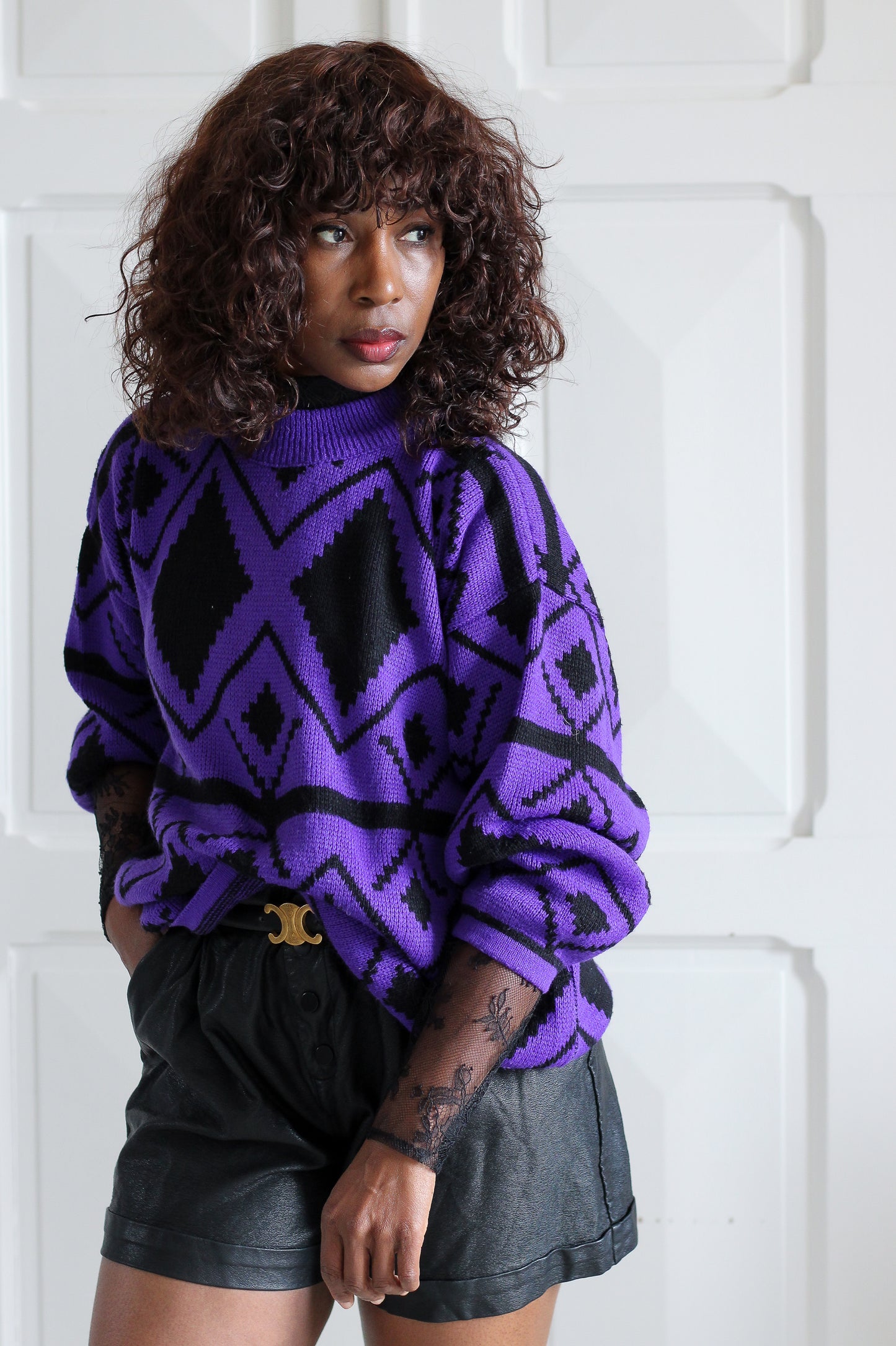 Pull vintage col rond