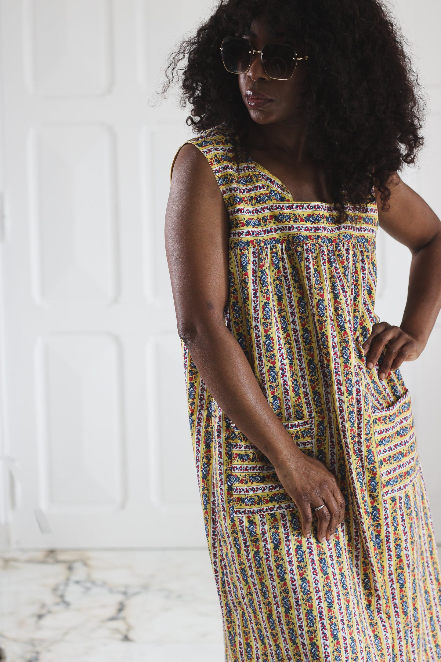 Robe d'intérieur vintage à motifs