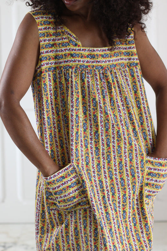 Robe d'intérieur vintage à motifs