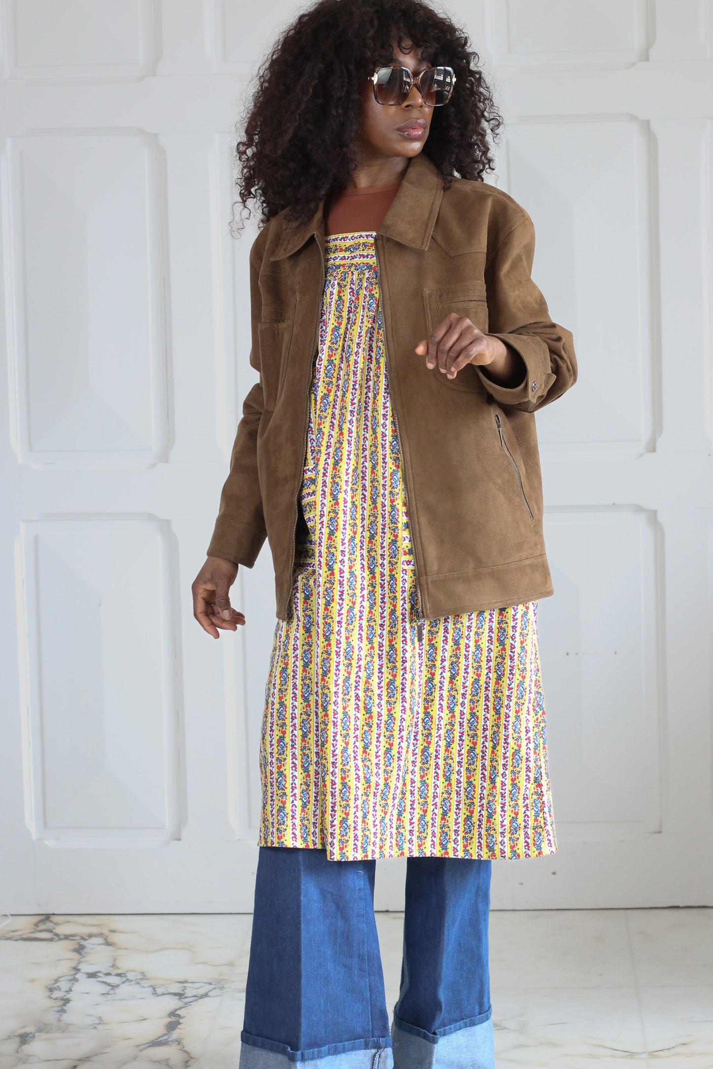 Robe d'intérieur vintage à motifs