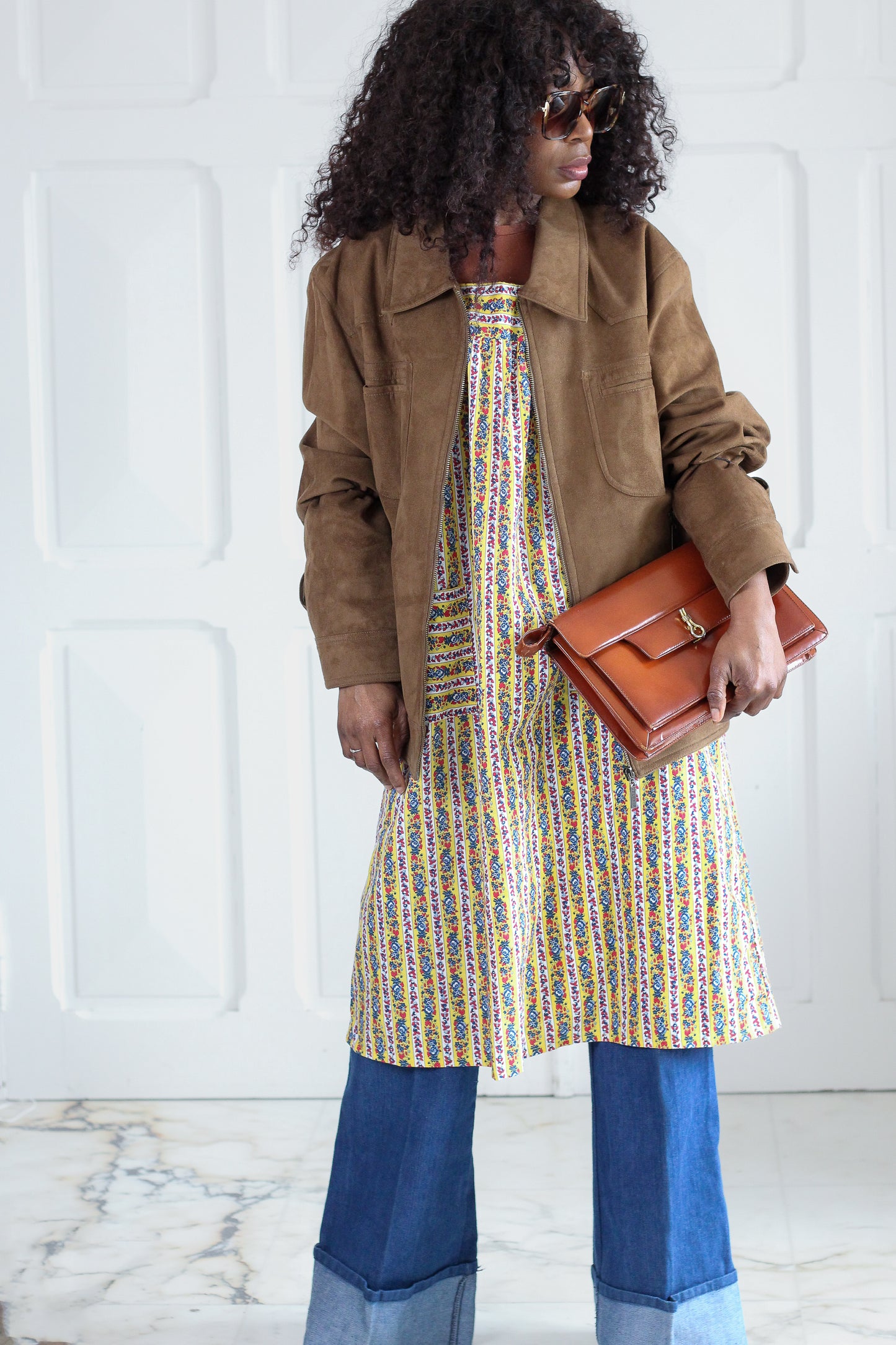 Robe d'intérieur vintage à motifs