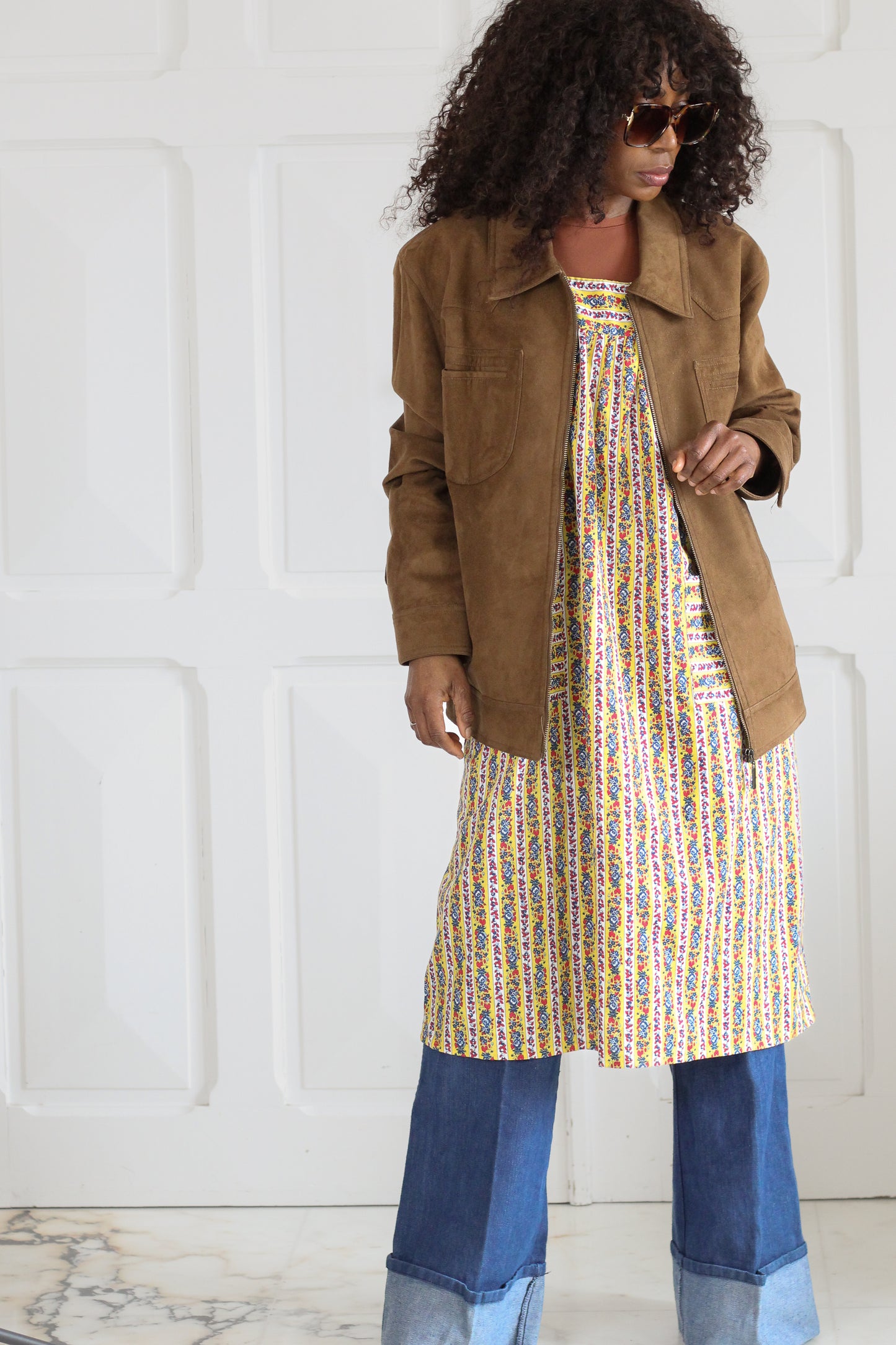 Robe d'intérieur vintage à motifs