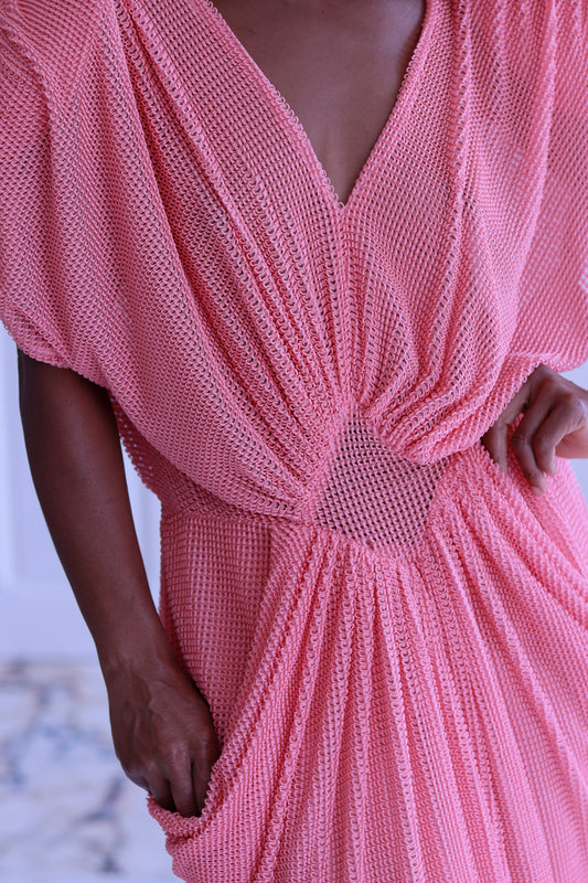 Robe maxi épaulettes vintage