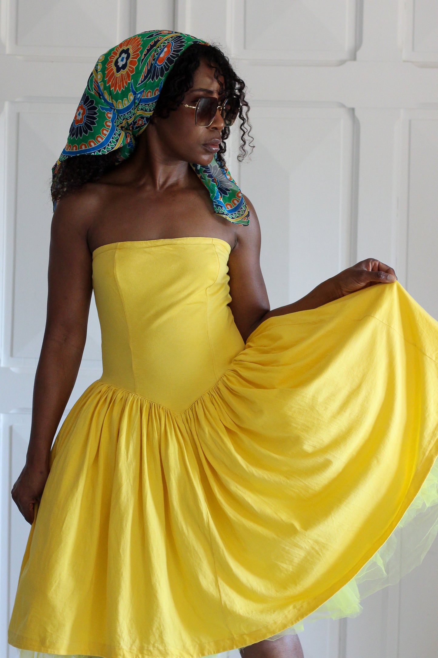 Naf Naf robe bustier jaune soleil