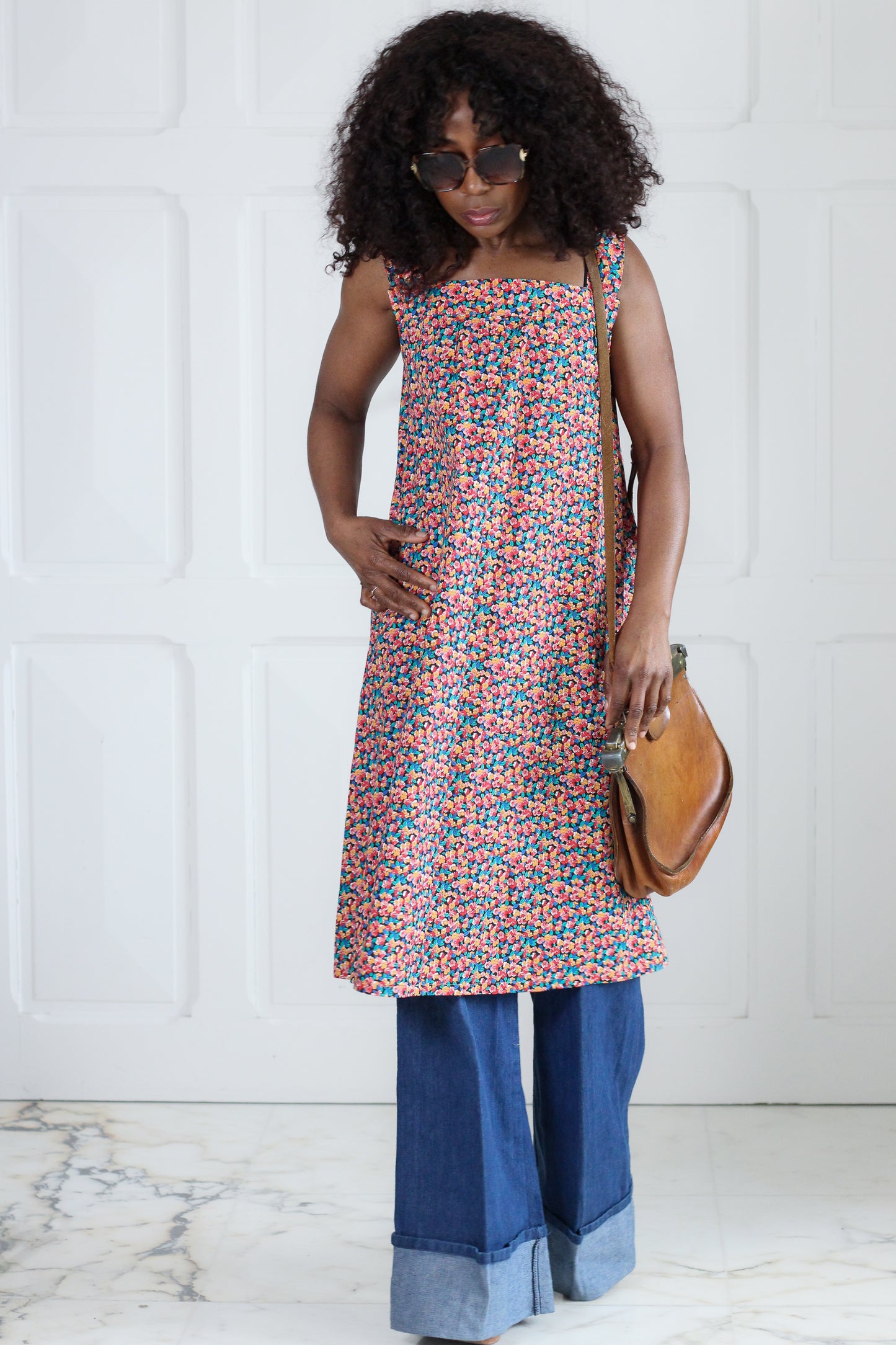 Fait main robe à motifs floraux