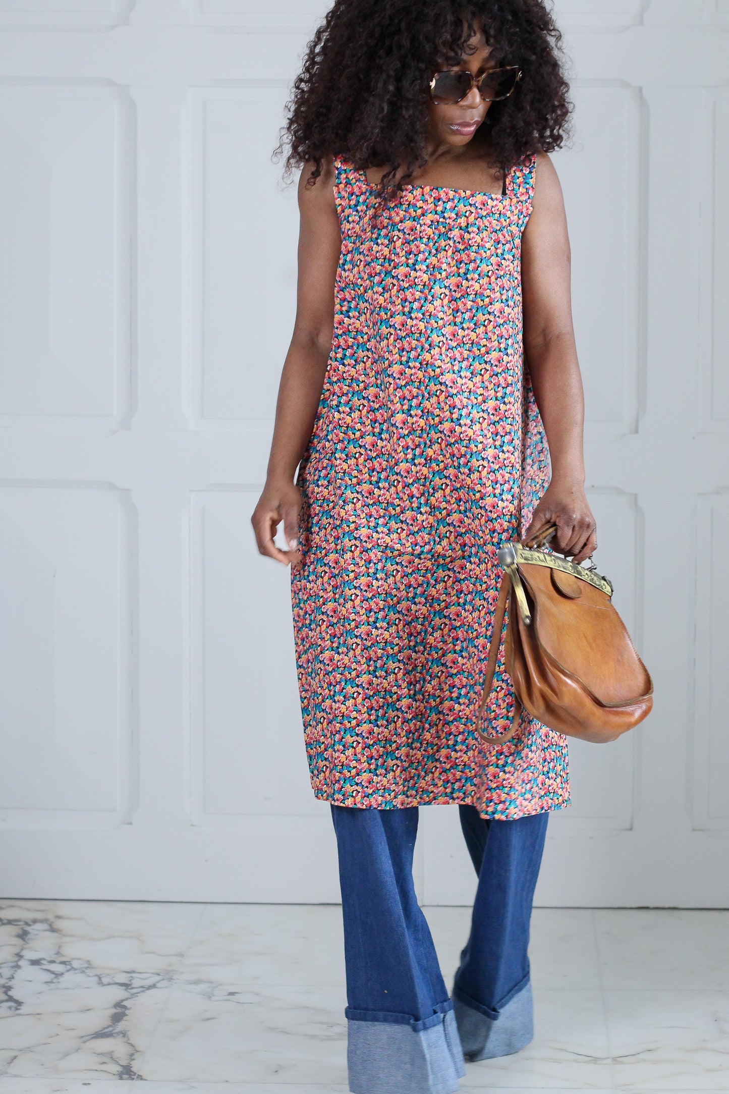 Fait main robe à motifs floraux