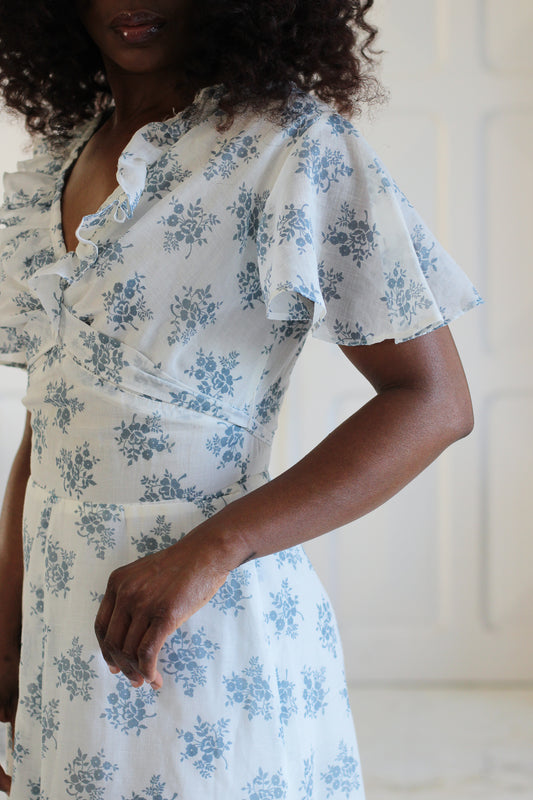 Fait main longue robe fleurie
