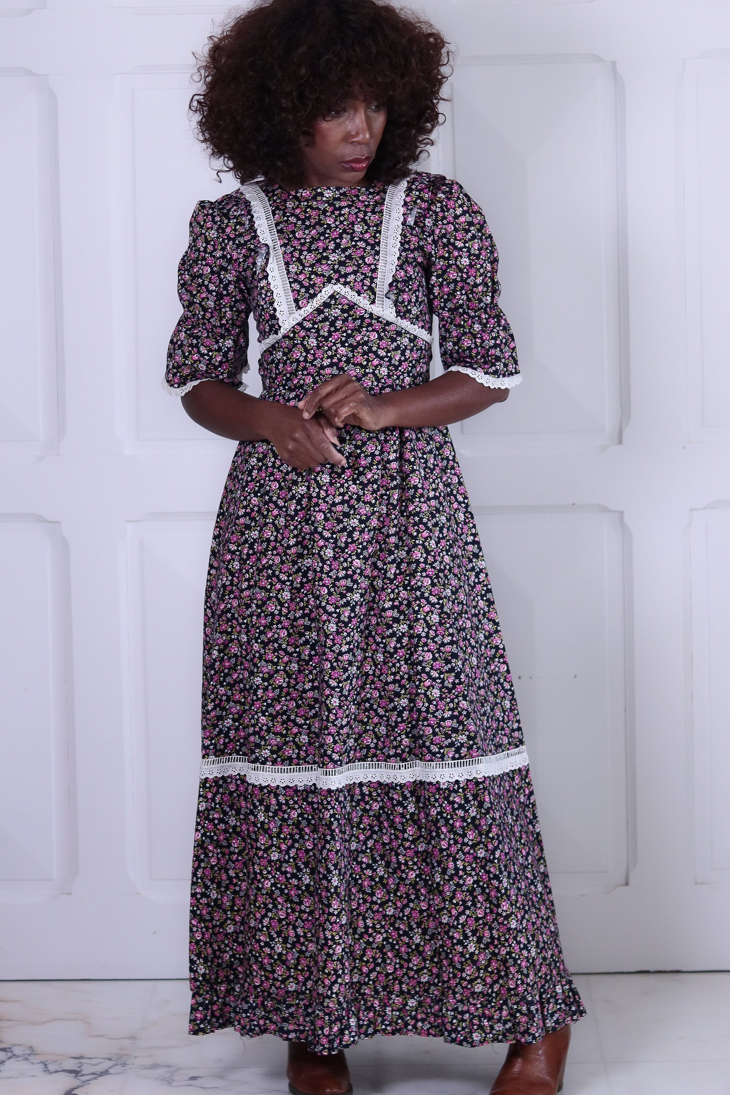 Esprit prairie longue robe fleurie