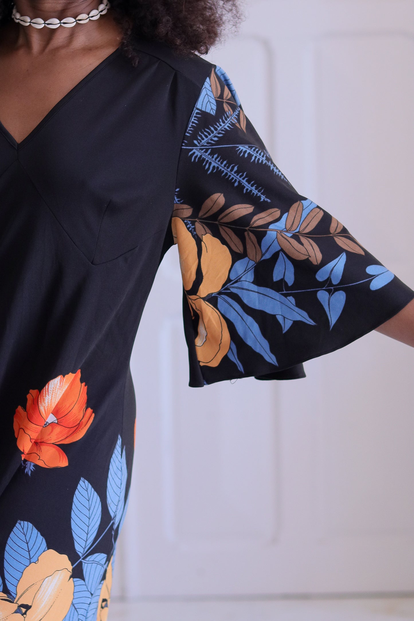 Longue robe vintage à motifs