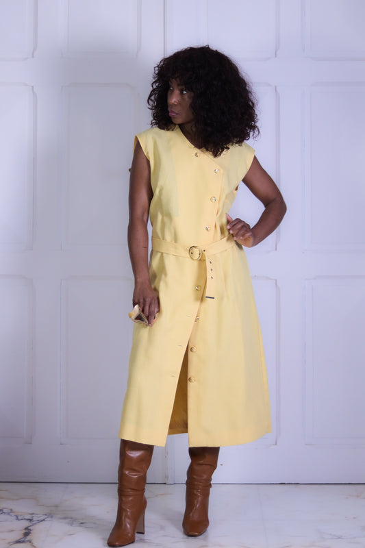 Robe jaune en laine mélangée