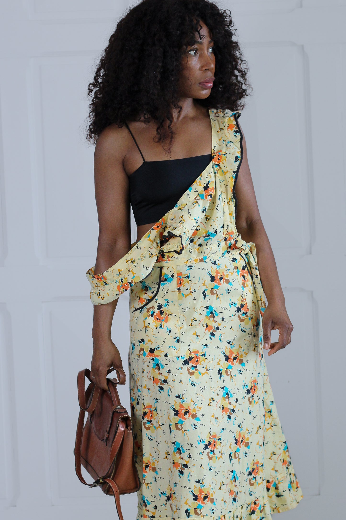 Fait main robe tablier en coton