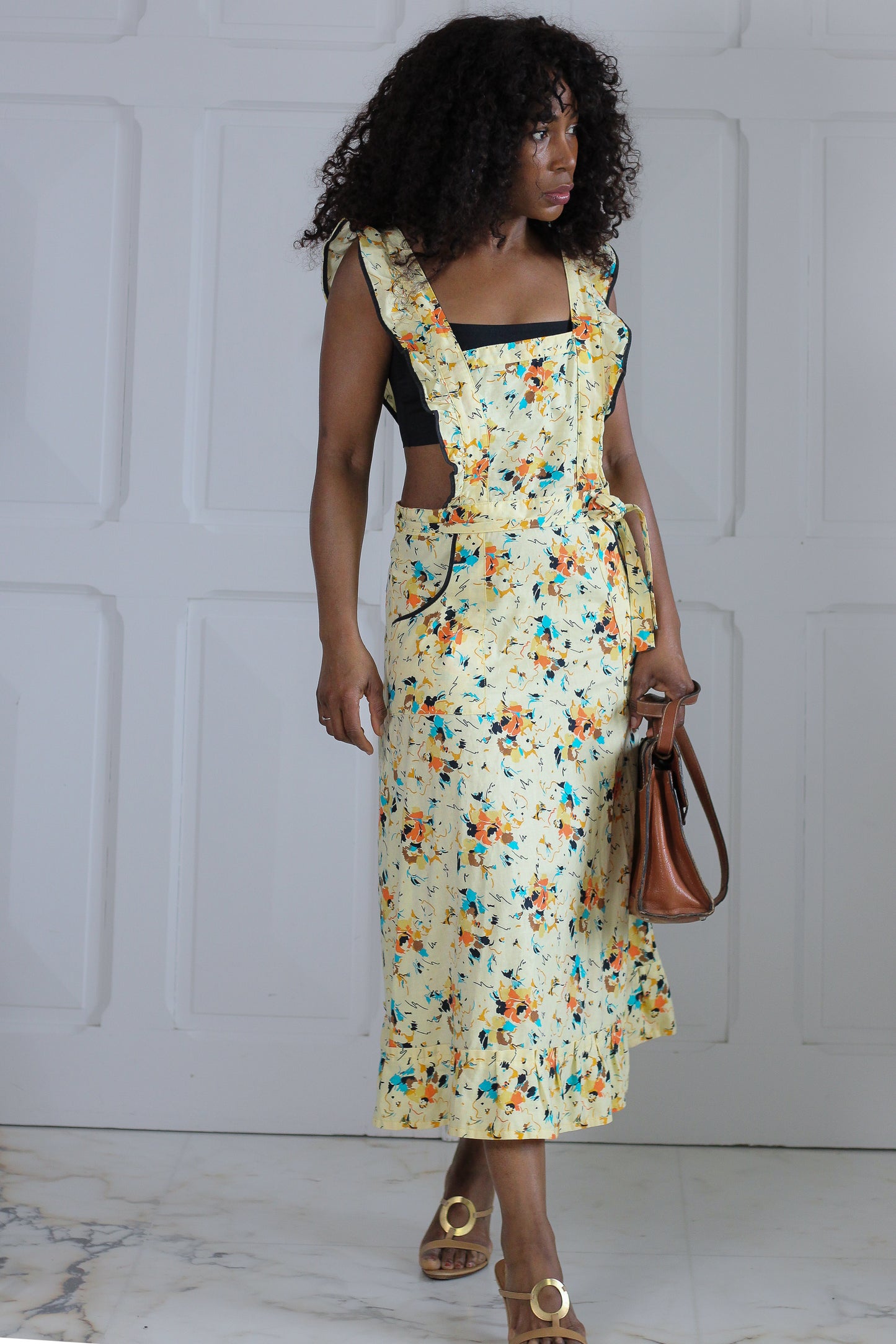 Fait main robe tablier en coton