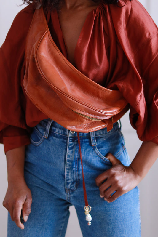 Sac banane en cuir