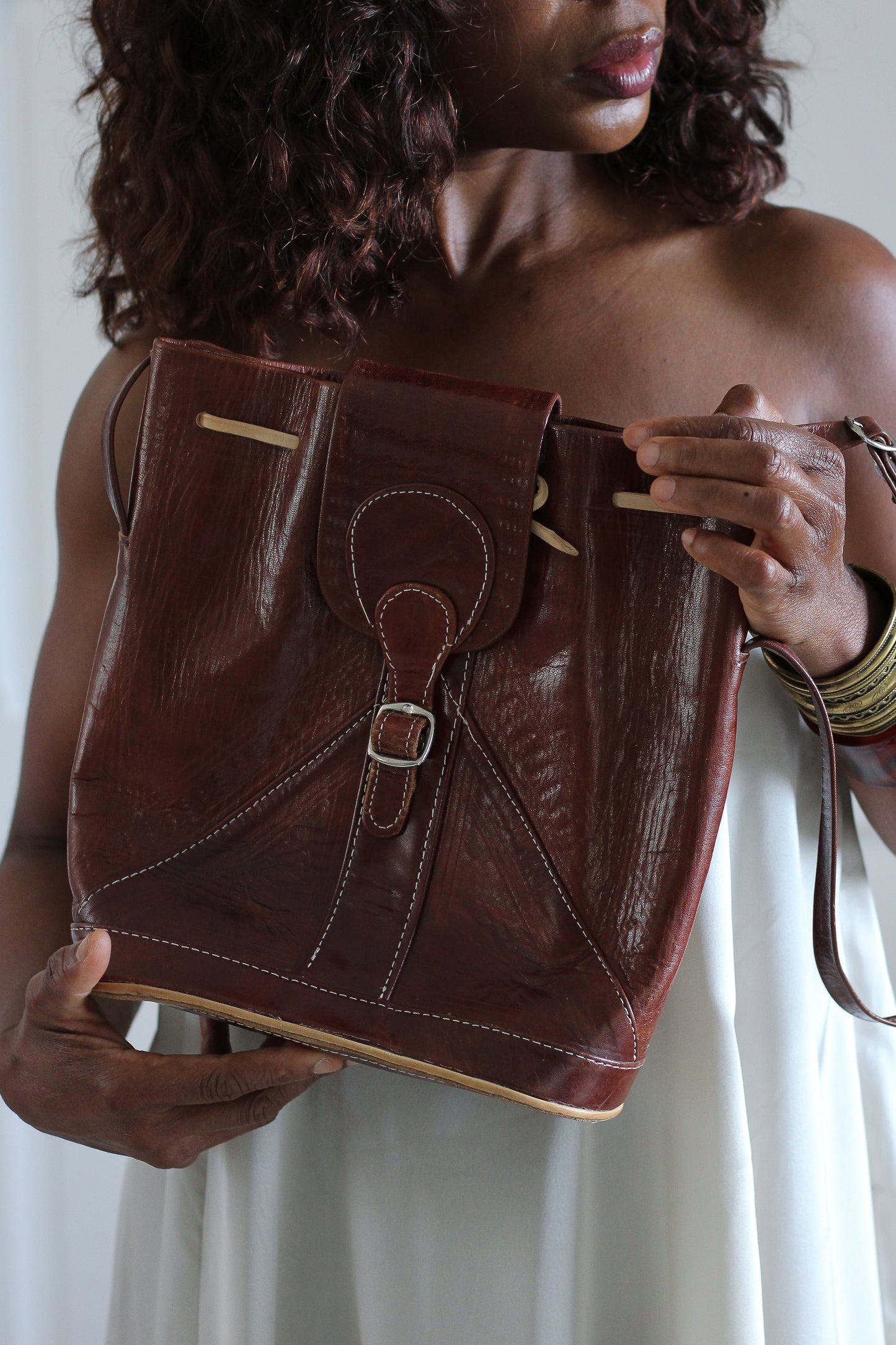 Sac bandoulière en cuir vintage