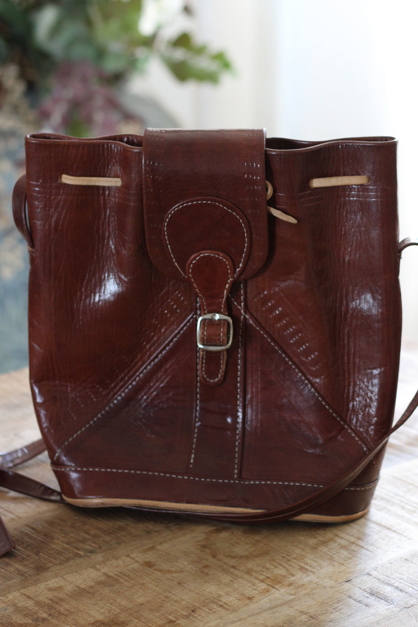 Sac bandoulière en cuir vintage