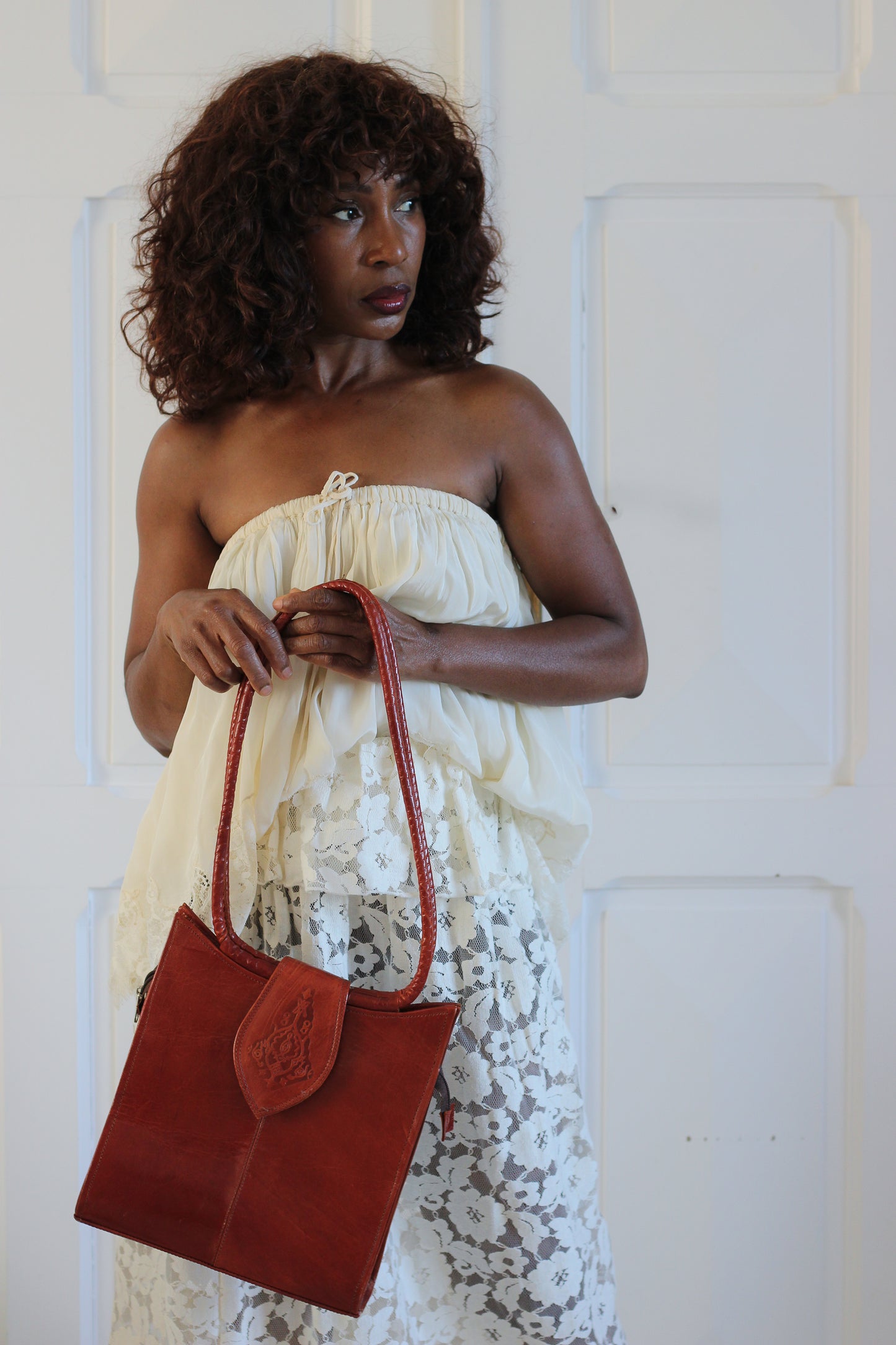 Sac artisanal en cuir vintage