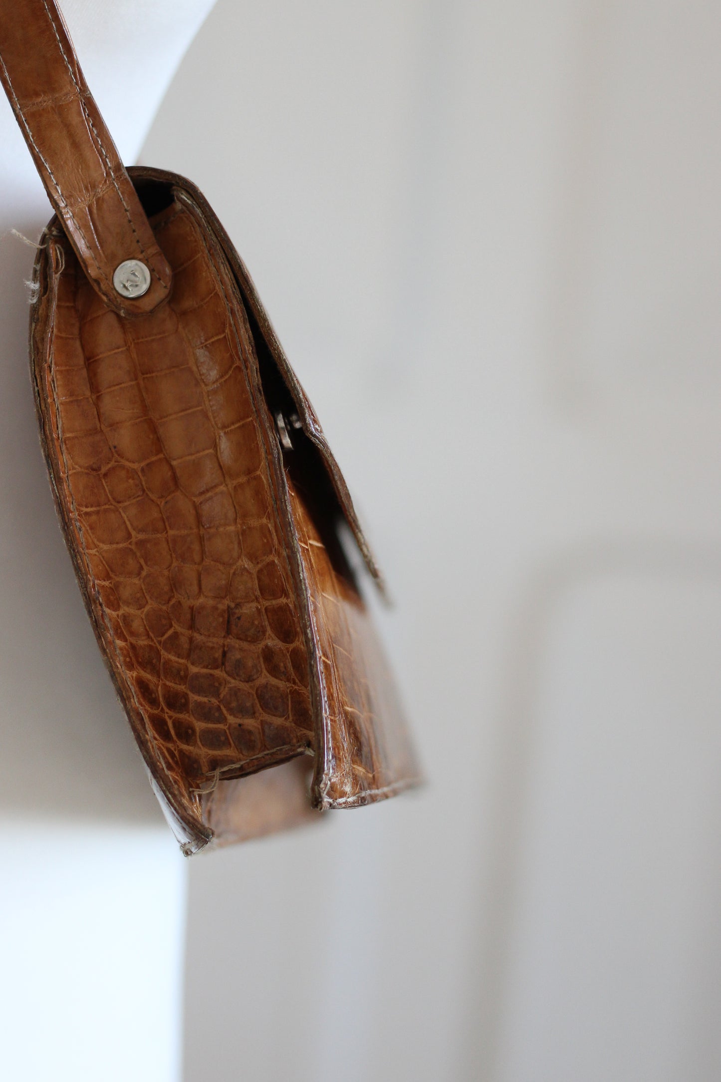 Sac pochette en cuir croco