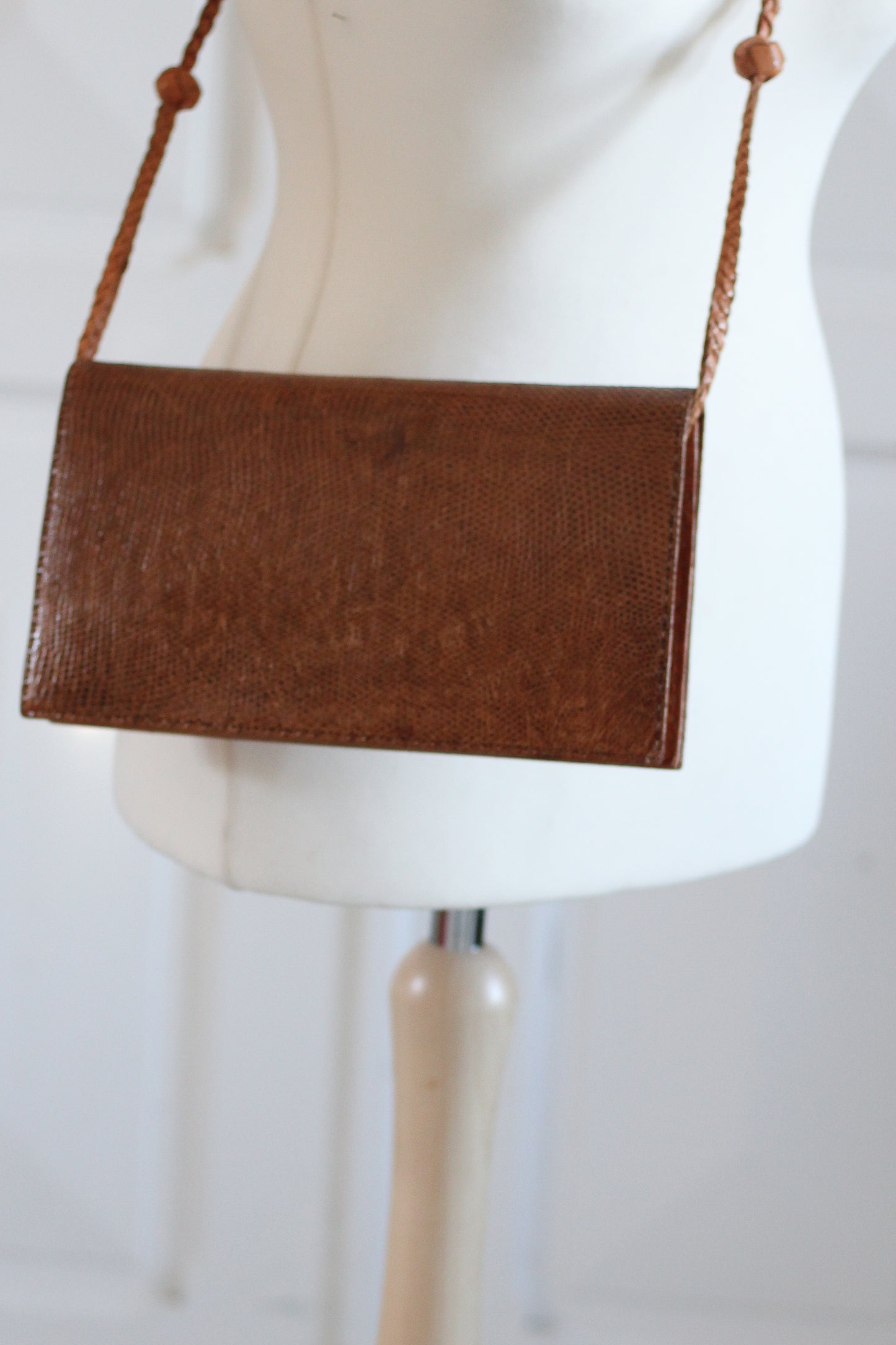 Sac pochette en cuir exotique