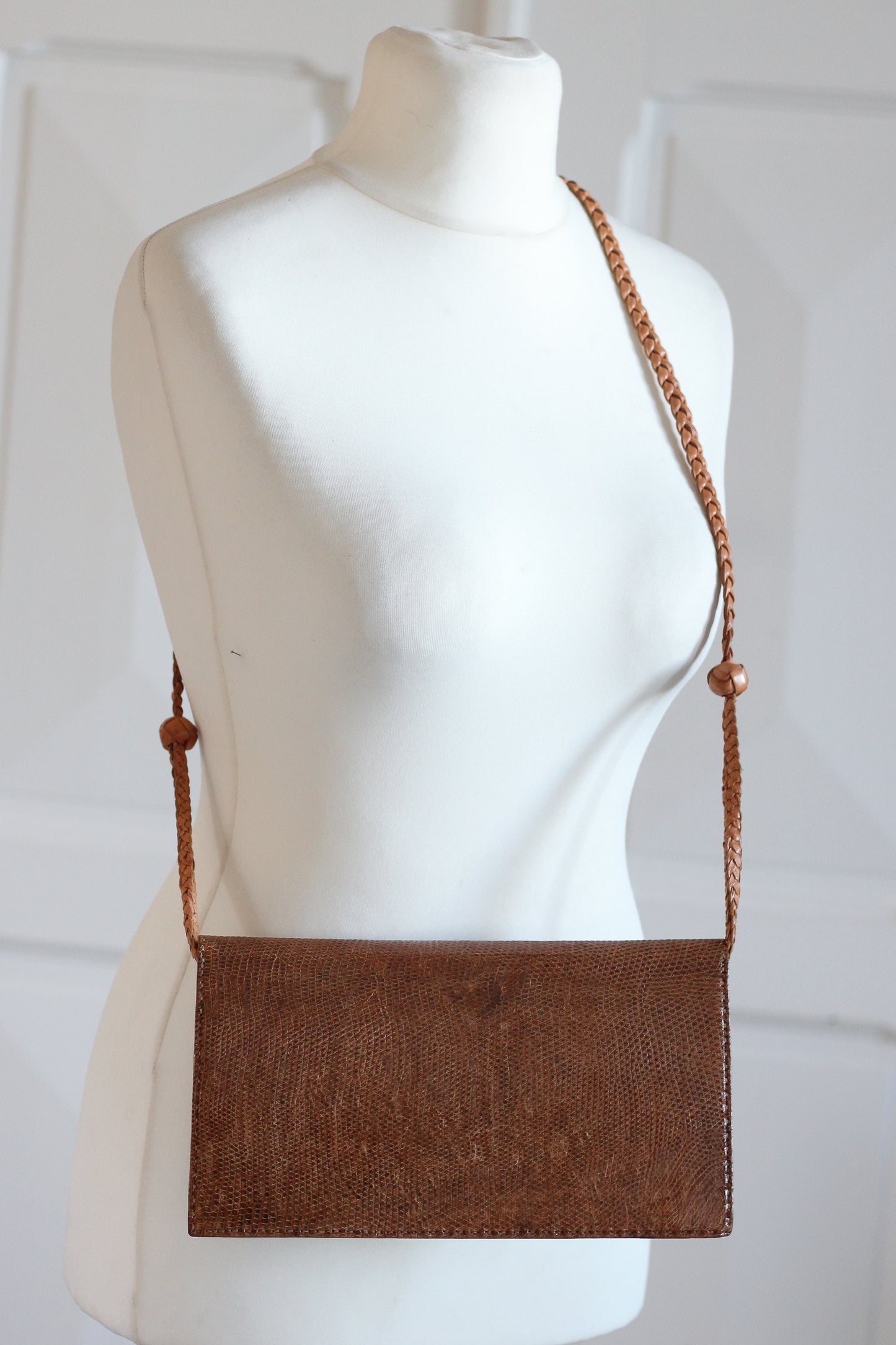 Sac pochette en cuir exotique