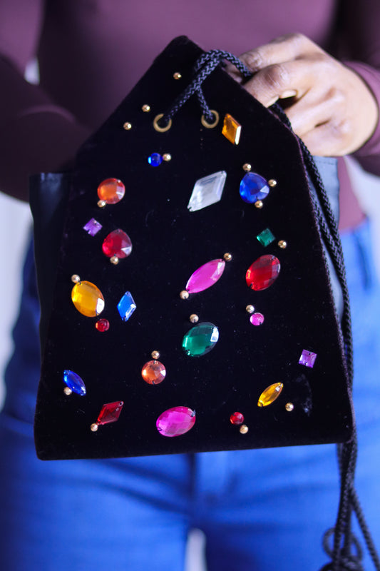 Sac à main cocktail en velours