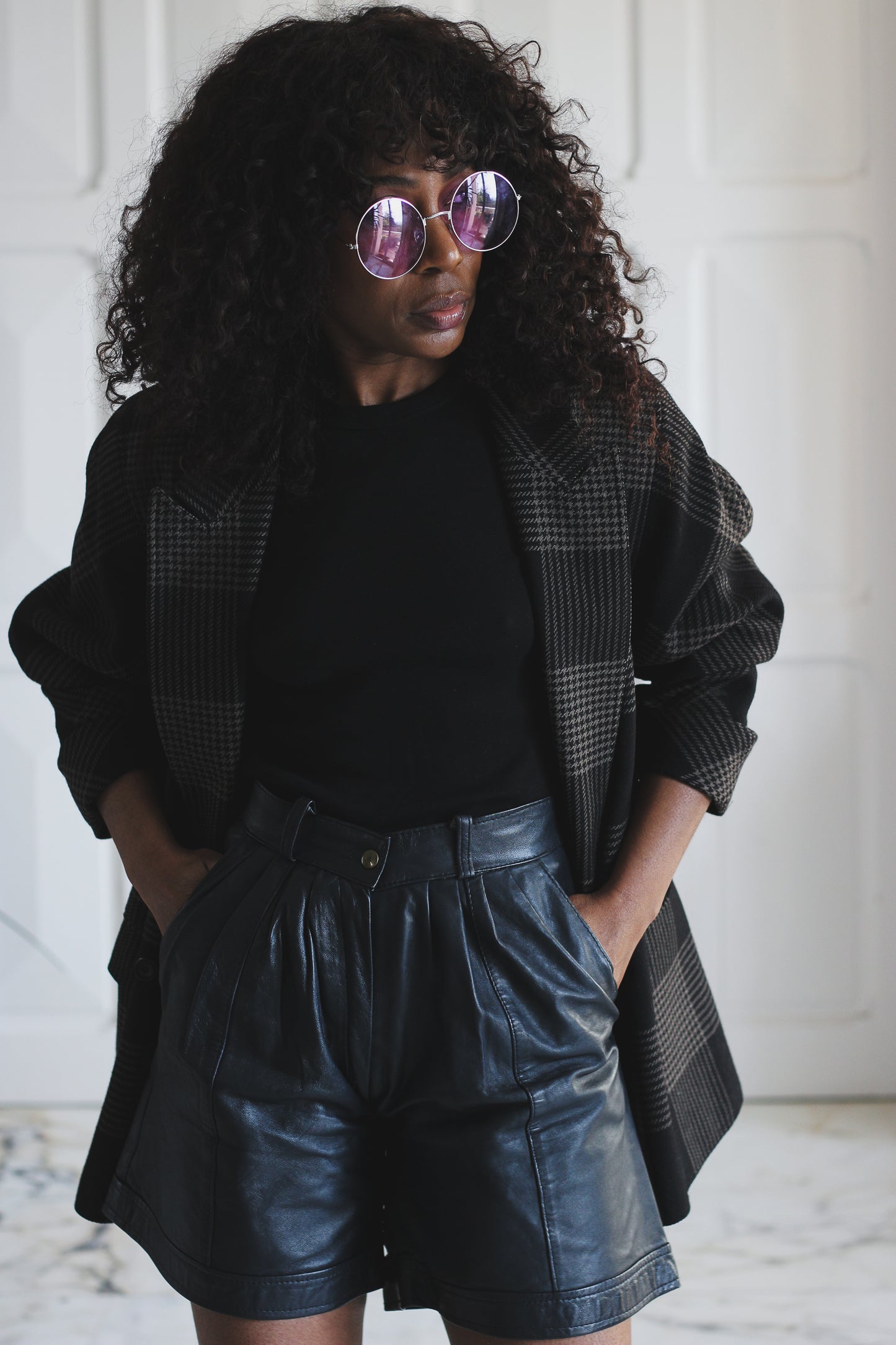 Espion Modèle short en cuir
