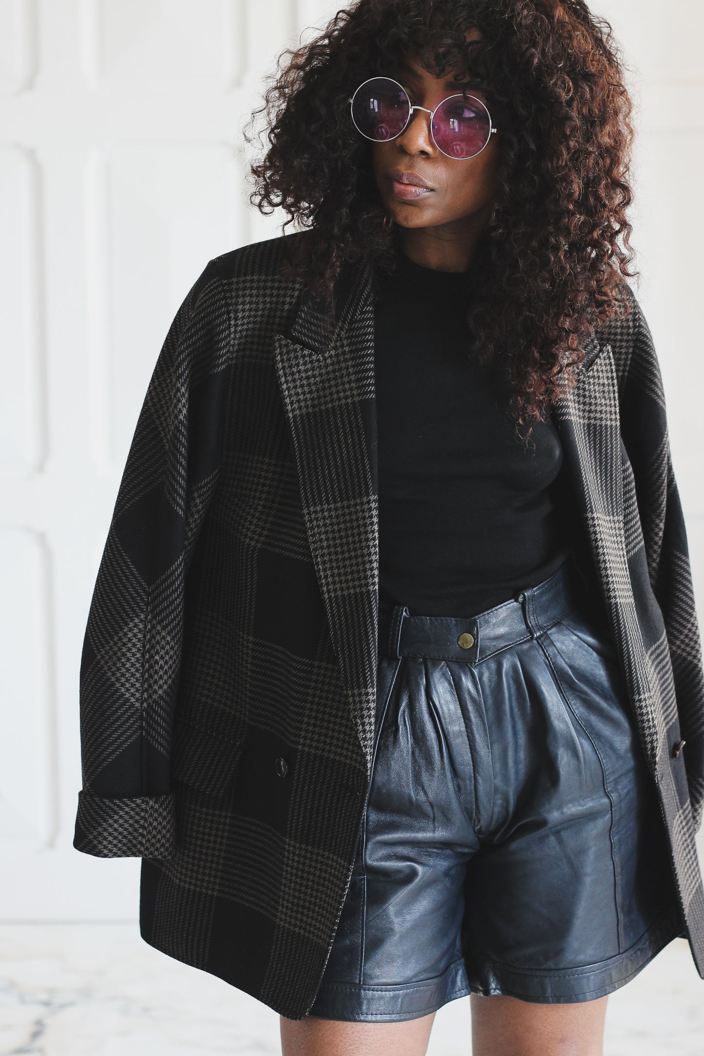 Espion Modèle short en cuir