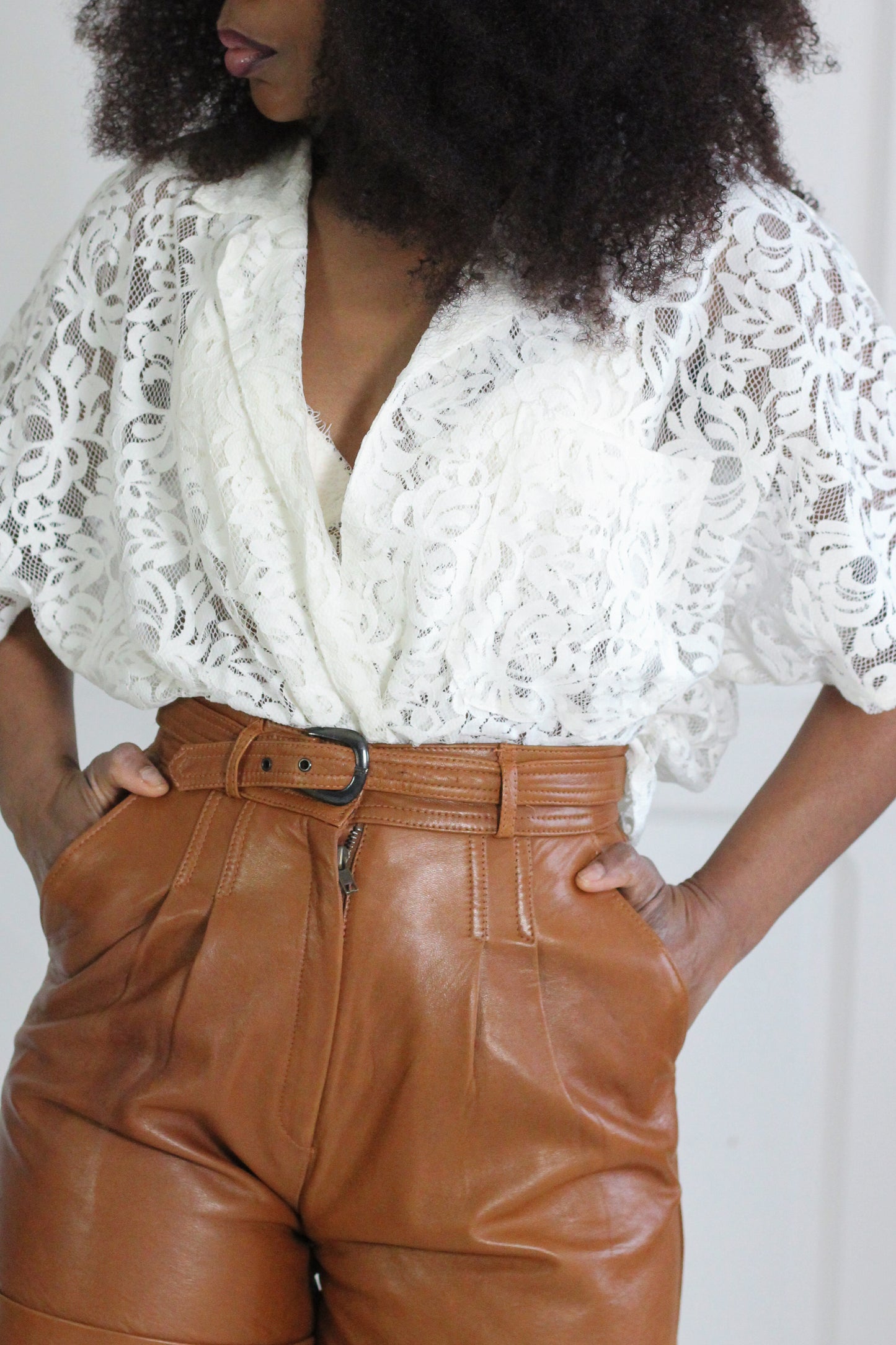 Short cuir d'agneau