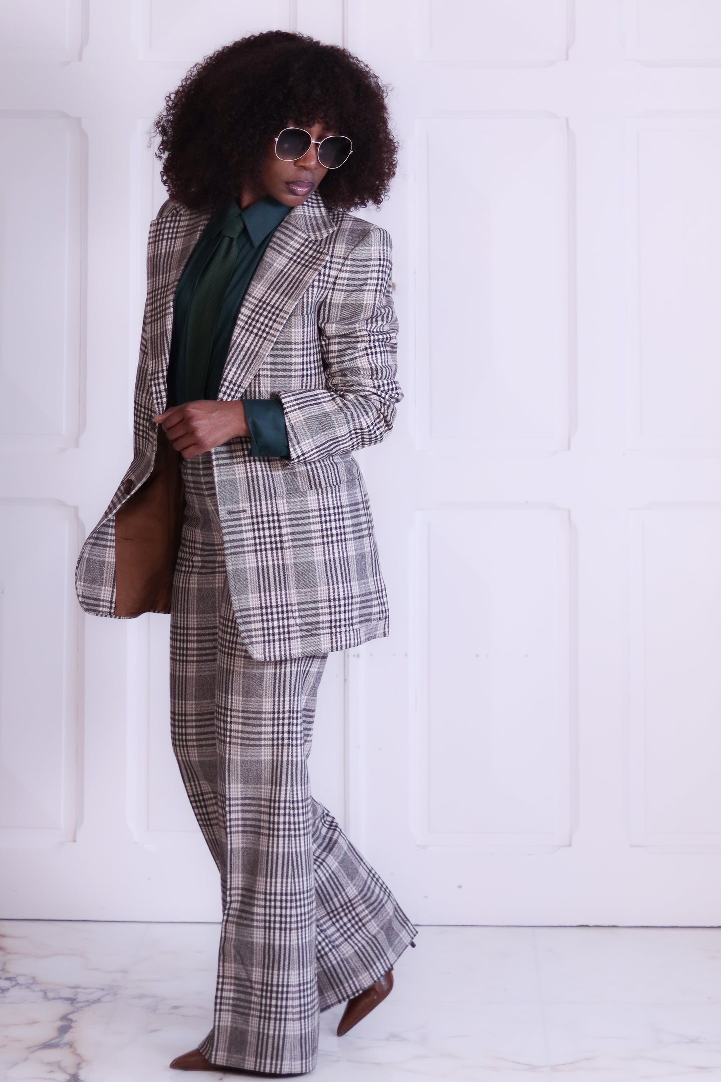 Podium  tailleur pantalon seventies