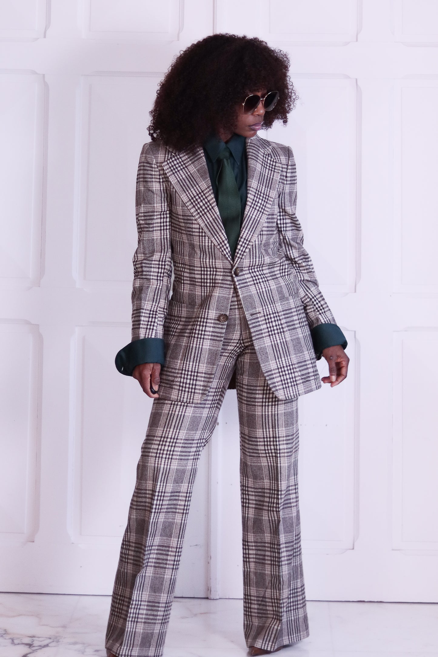 Podium  tailleur pantalon seventies