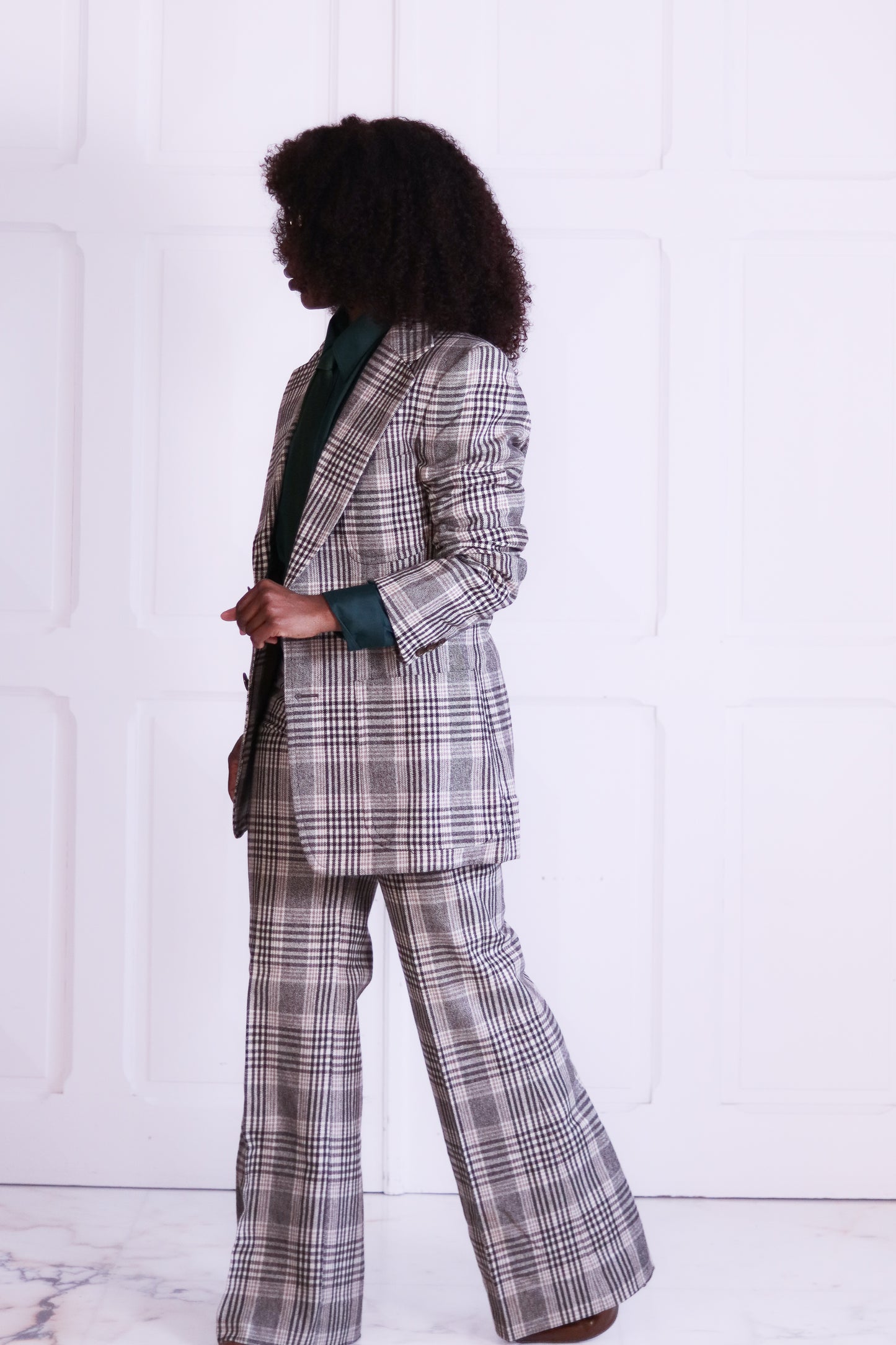 Podium  tailleur pantalon seventies